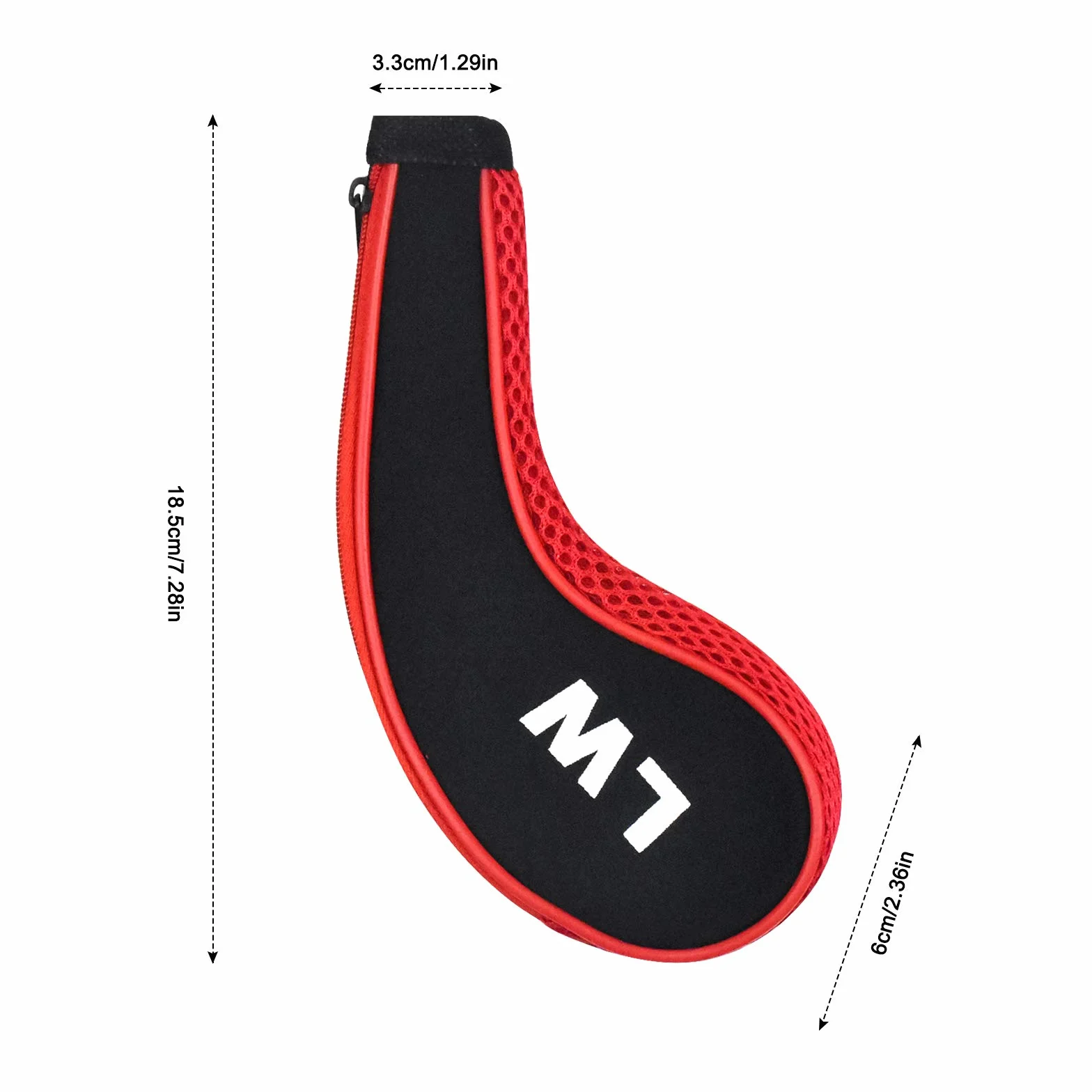 Fundas de Hierro para Palos de Golf 12 Piezas Números 3-9 A/SW/PW Cremallera Cuello Largo Rojo