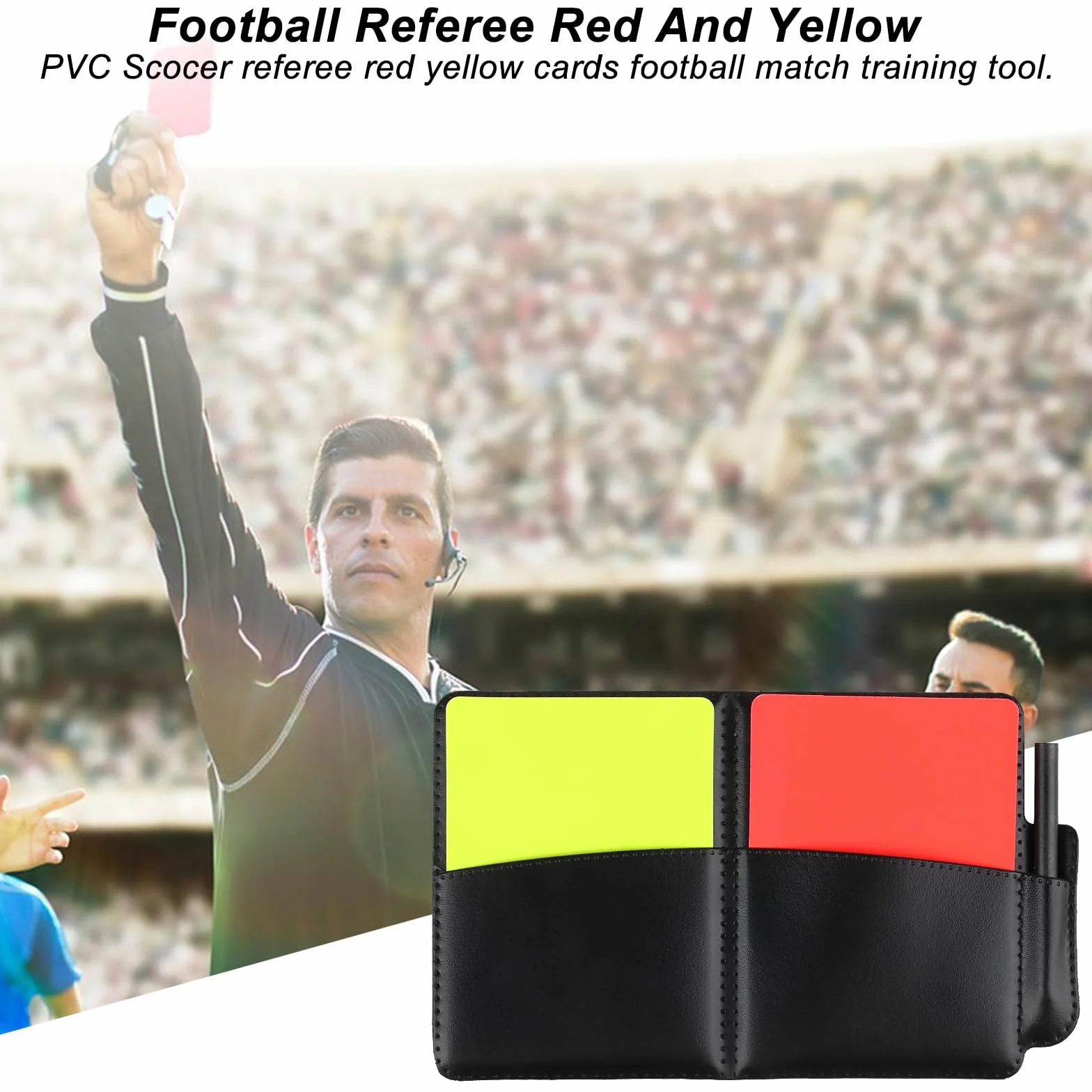 Set de Árbitro de Fútbol con Tarjetas Amarillas y Rojas y Cuaderno Deportivo