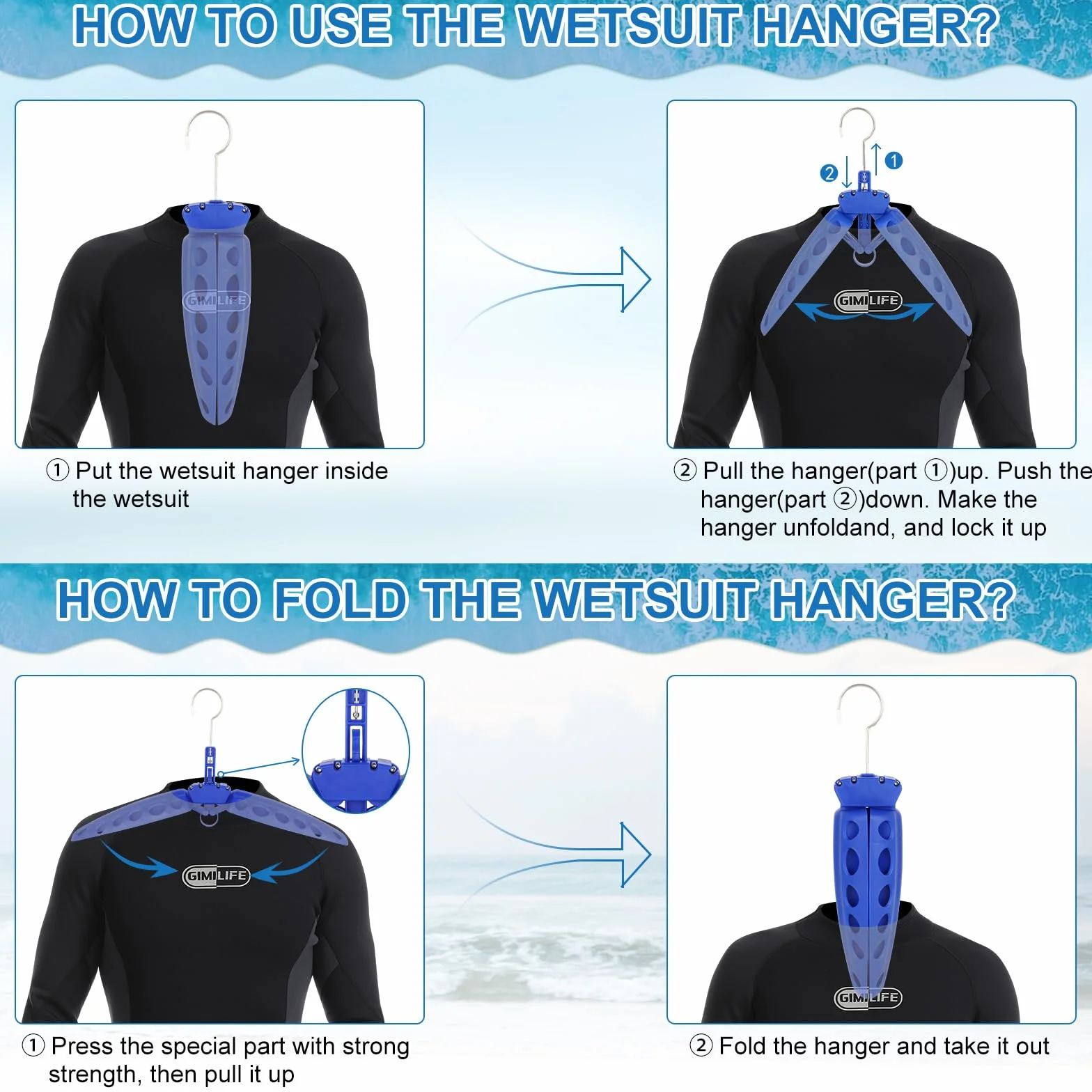 Percha para Trajes de Neopreno Gimilife Secador Plegable Ventilado Secado Rápido