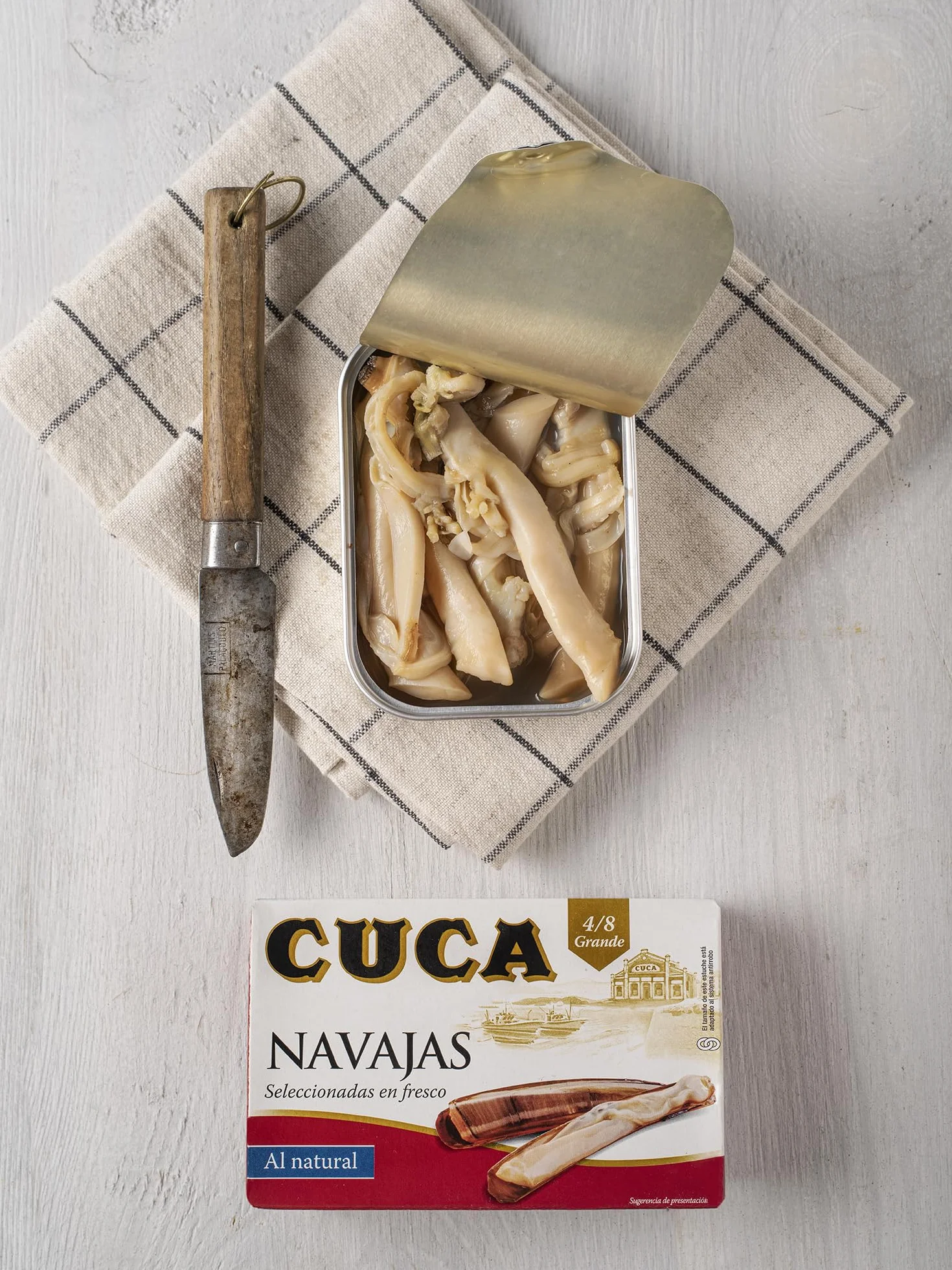 Navajas Cuca al natural 4/8 piezas grande pack 5 latas 120gr