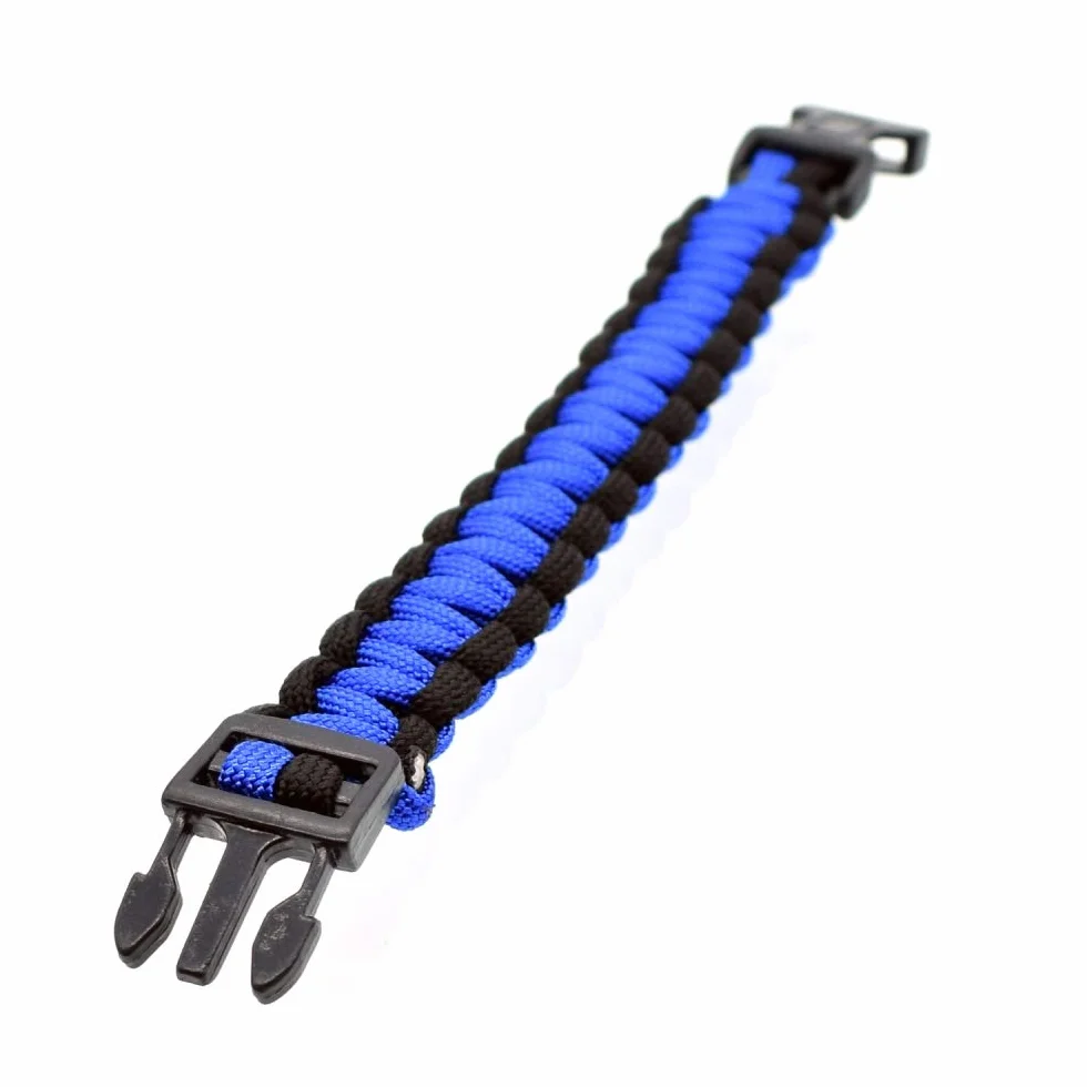 Pulsera de paracord supervivencia azul paracaidas