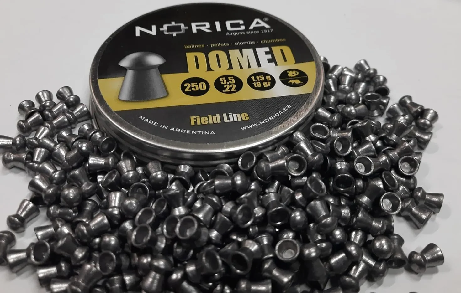 Lata de balines NORICA Domed Field Line 5,5 mm .22 250 perdigones