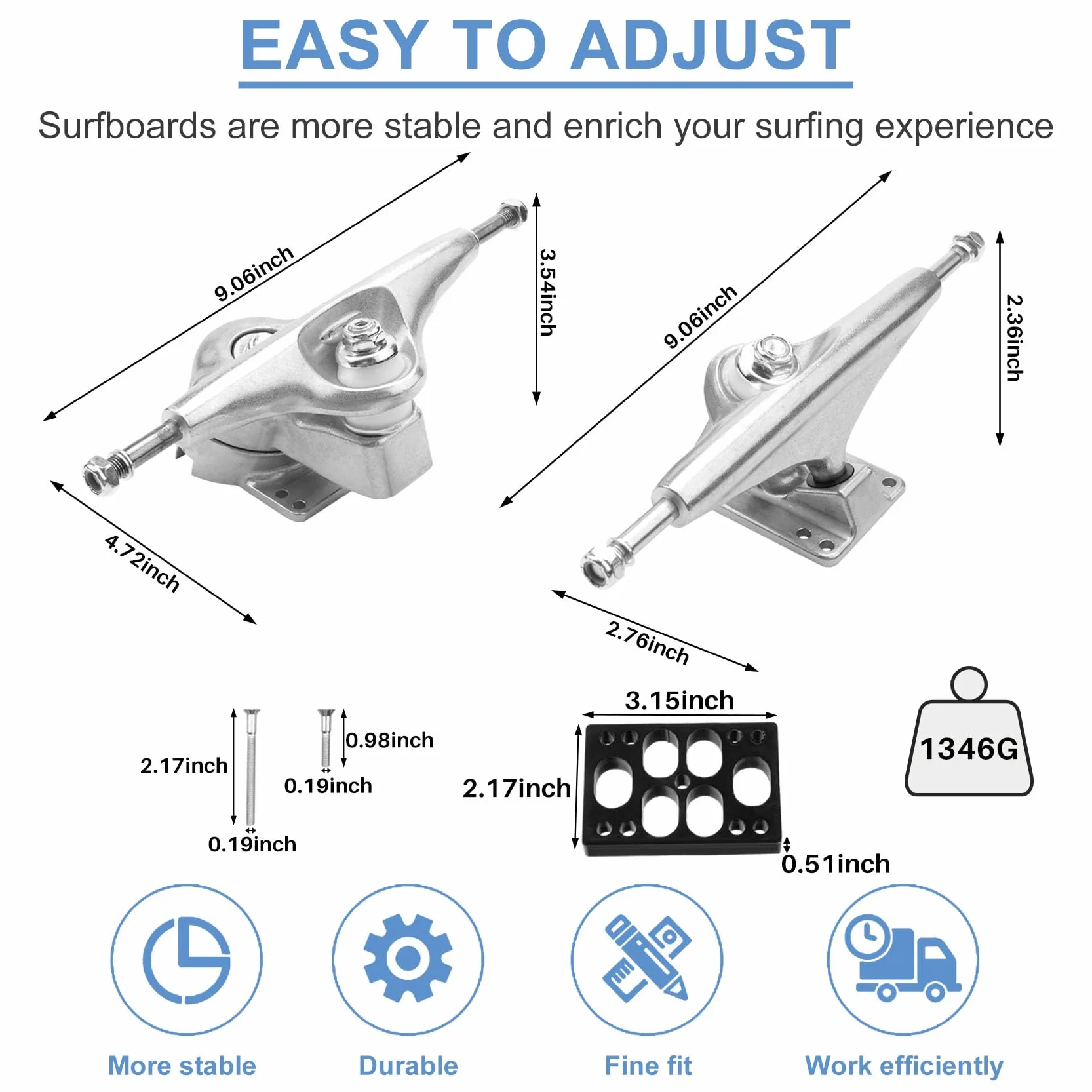 BruCke Surfskate Eje para S6 Rojo - Adapter Plata Junta Set