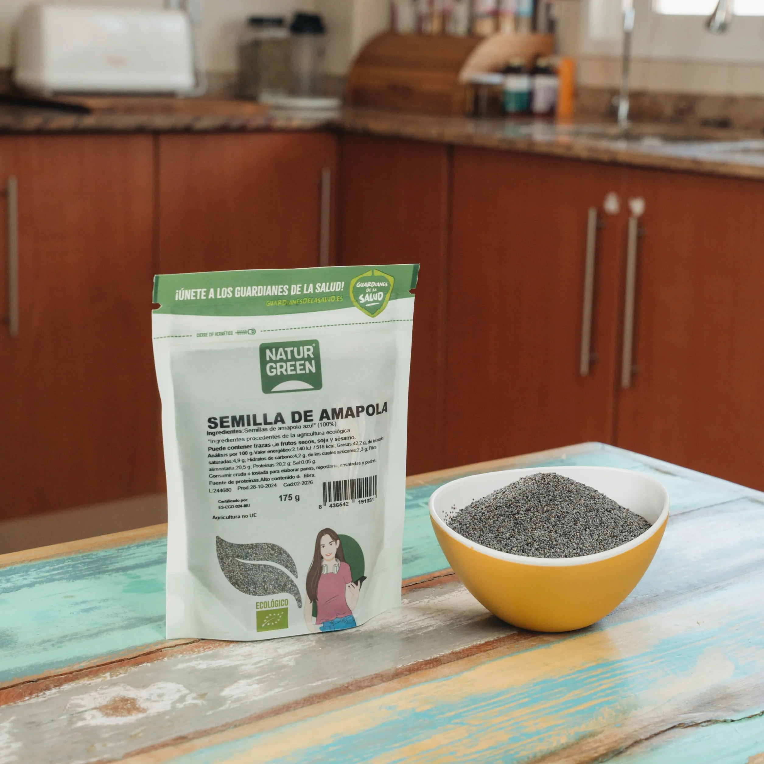 NaturGreen - Semillas de Amapola Azul Bio, Pack 9 x 175 g, Alimento Ecológico, Sin Gluten, Alta en Fibra y Proteína, 100% Natural, Vegana, Ideal para Repostería, Panes y Ensaladas