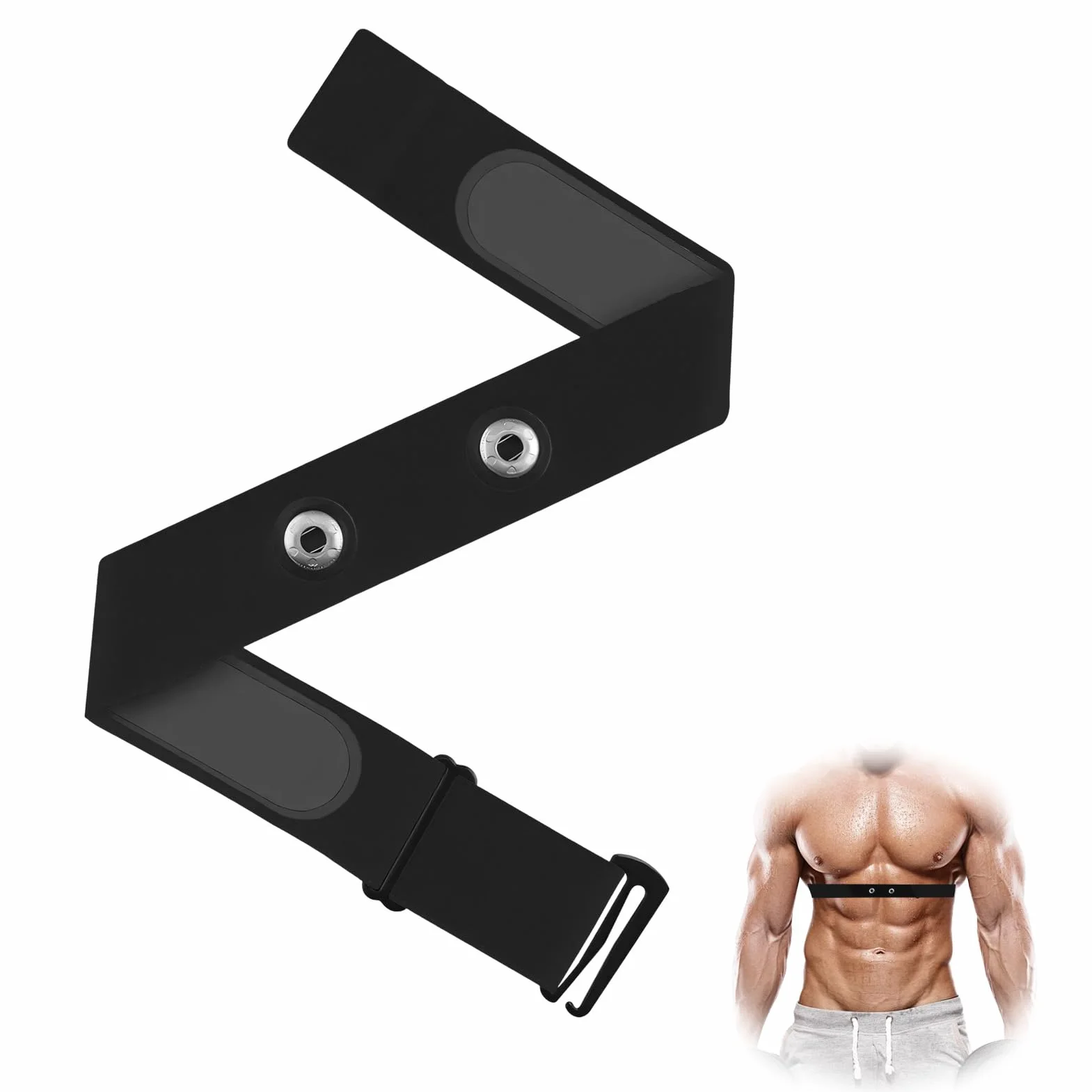 Banda Elástica Ajustable Bluetooth Ant+ Recambio Cinta Frecuencia Cardiaca 70-115 cm Compatible Garmin Wahoo Polar H10 H9 Coospo Bryton Magene Livlov Ideal Resistente Agua Sudor