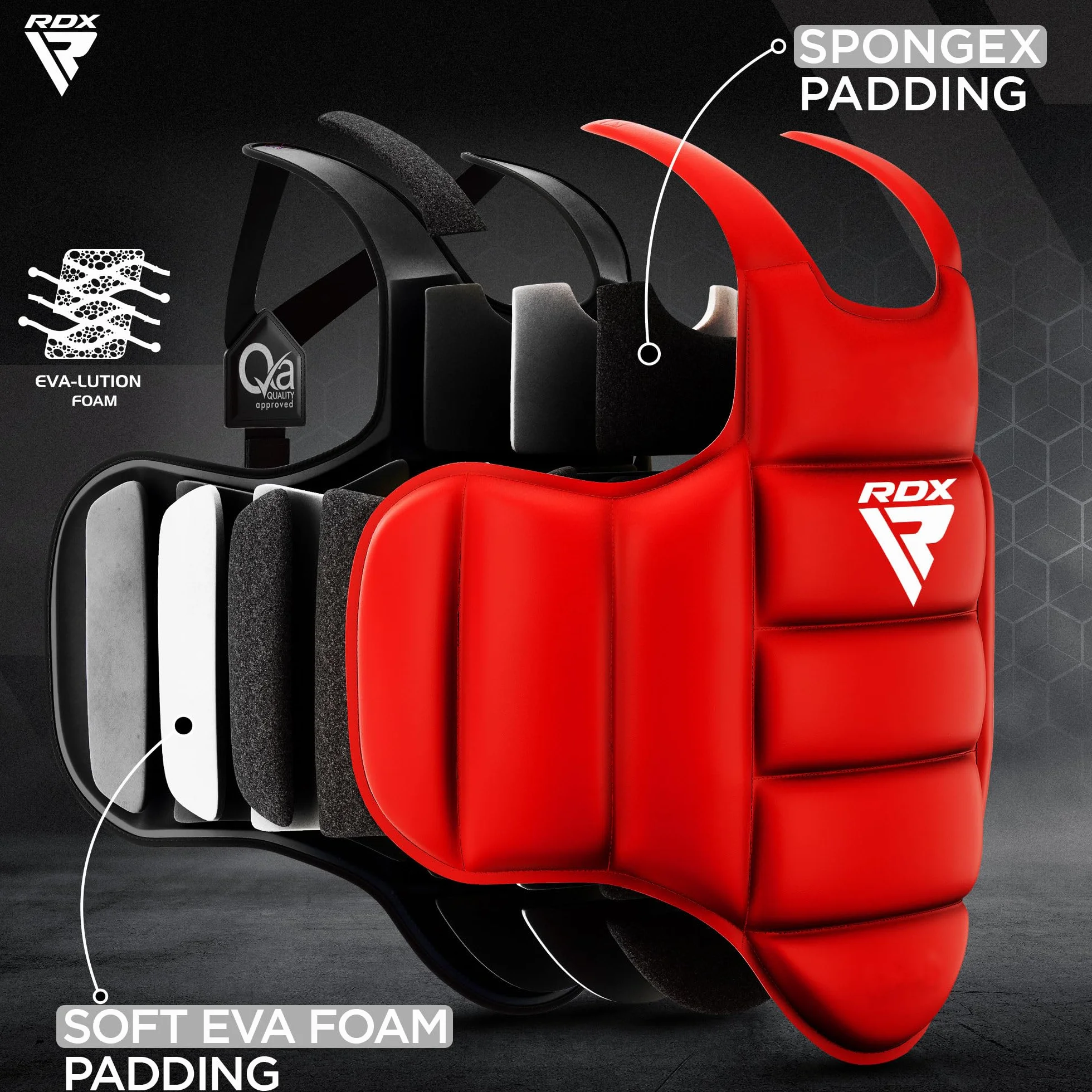 RDX Protector de pecho reversible boxeo kickboxing Muay Thai ajustable