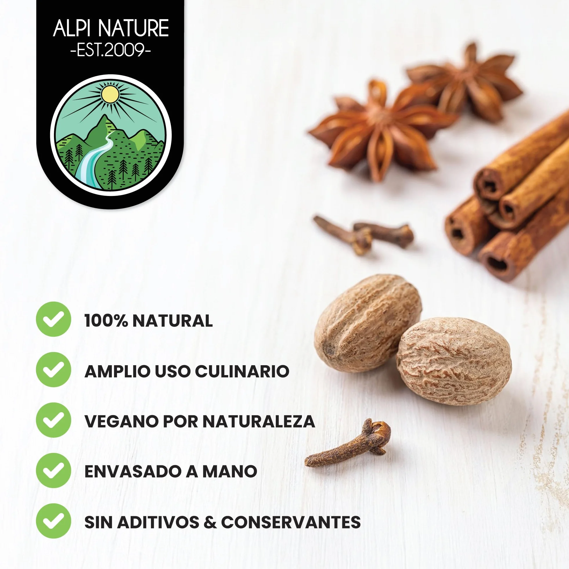 Alpi Nature Anis Estrellado Entero 125g, Vainas de Anís Estrellado para Cocinar y Vino Caliente