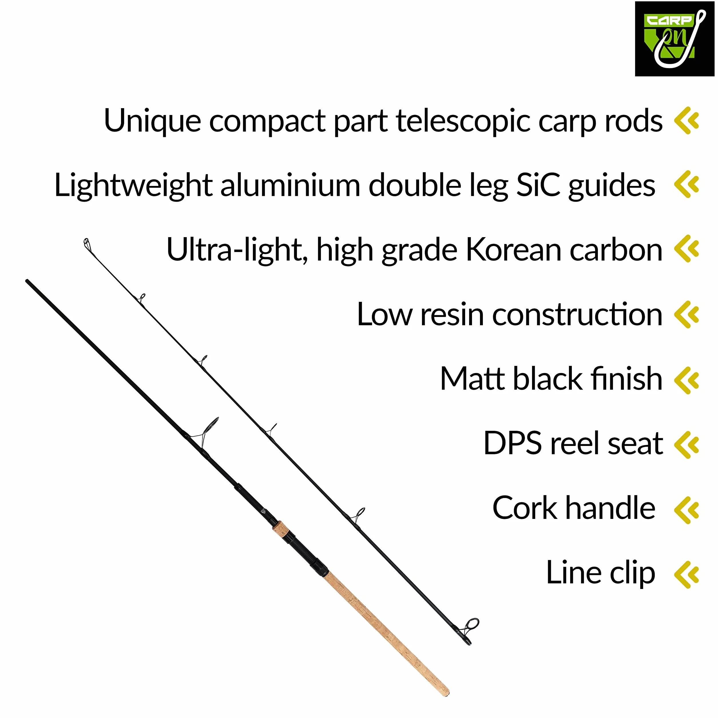 Hotrod 3m 10ft Extender Carp Fishing Rod 2 Piece Part-Tele Full Cork Handle Test Curves 3lb 3.25lb 3.50lbs Ultra Light High Grade Korean Carbon