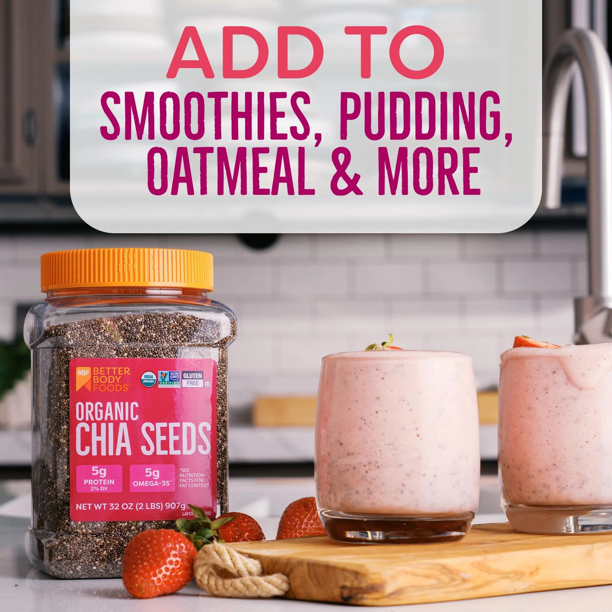 BetterBody Foods Organic Chia Seeds 2 lbs