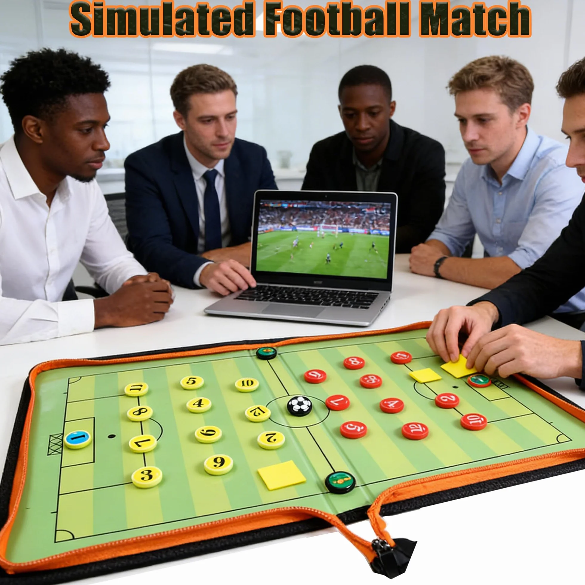 Tablero Táctico de Fútbol con Cremallera, Kit de Estrategia Magnético con Imanes y Marcador