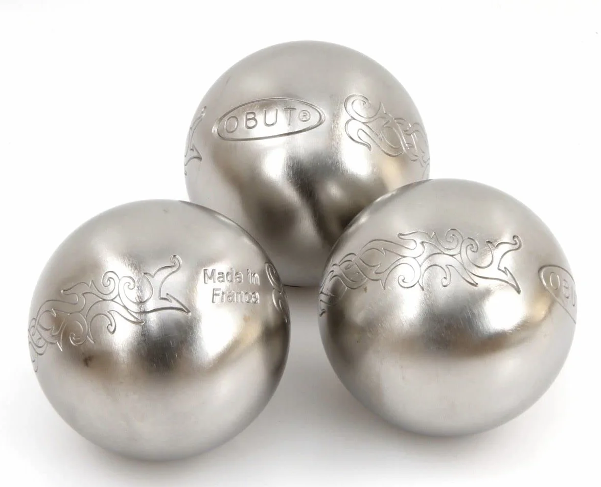 Obut INOX Tatou Set of 3 Petanque Boules Stainless Steel