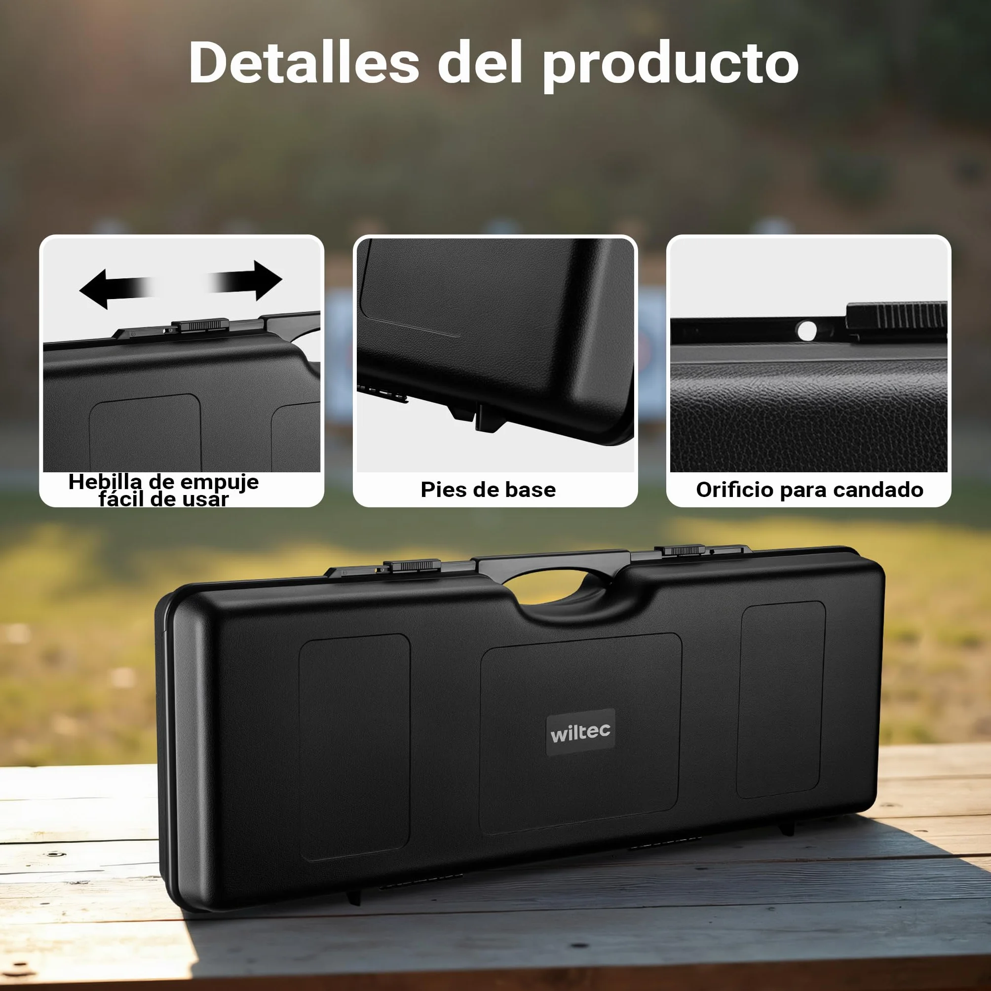 WilTec Maletín para Armas largas con Espuma pre-Cortada Compacto y Ligero de PP para Transporte Seguro de Rifles y escopetas