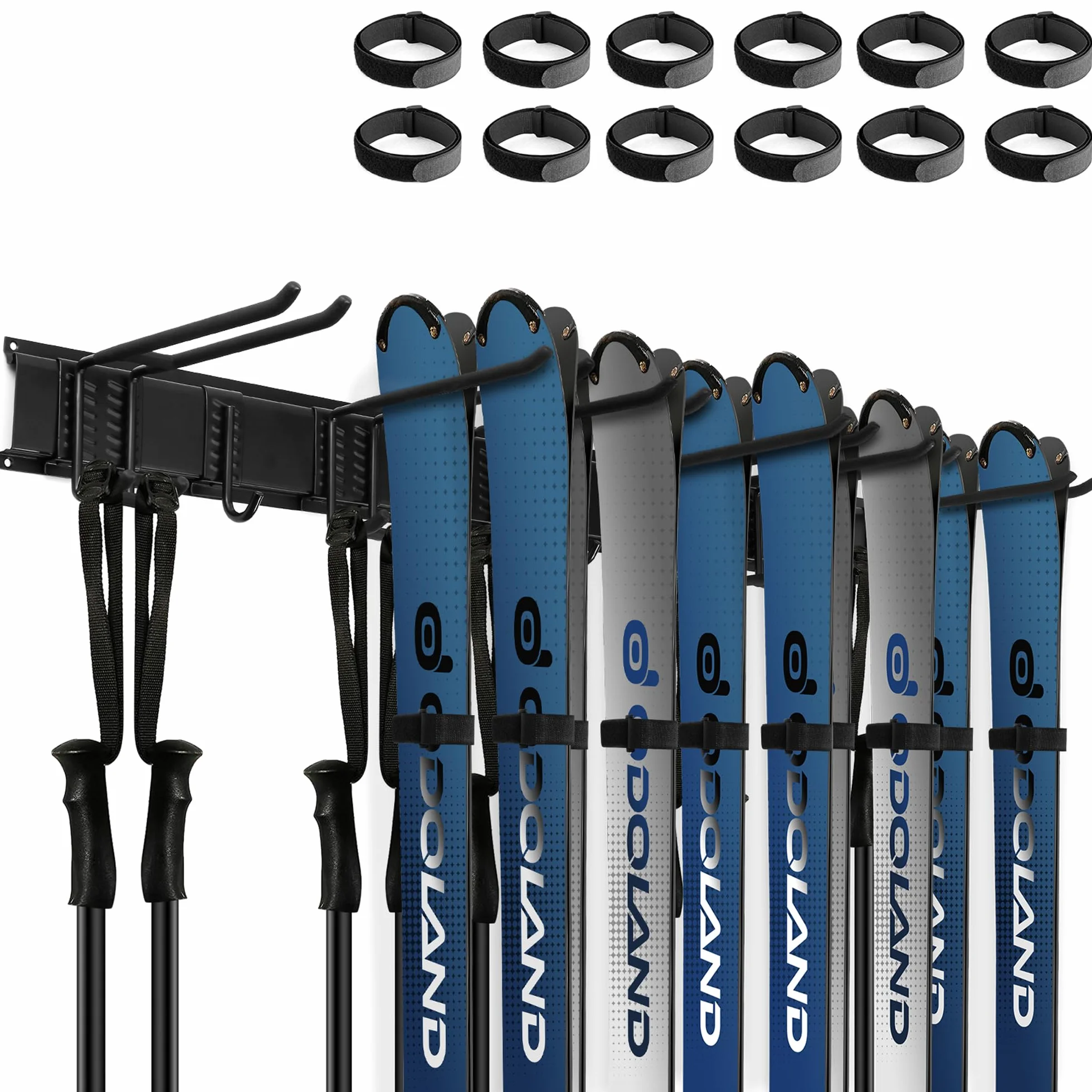 Odoland Soporte de Pared para Portaesquís de Snowboard Multipropósito, hasta 136 kg