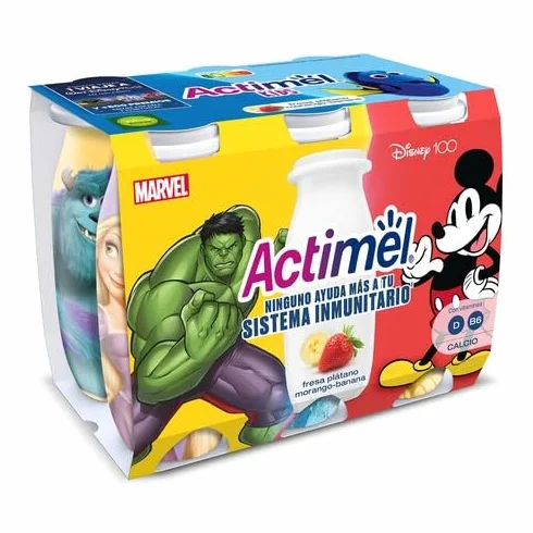 Danone (Pack de 4 Und.) ACTIMEL KIDS 6X100 (fresa platano, 6 Unidades)