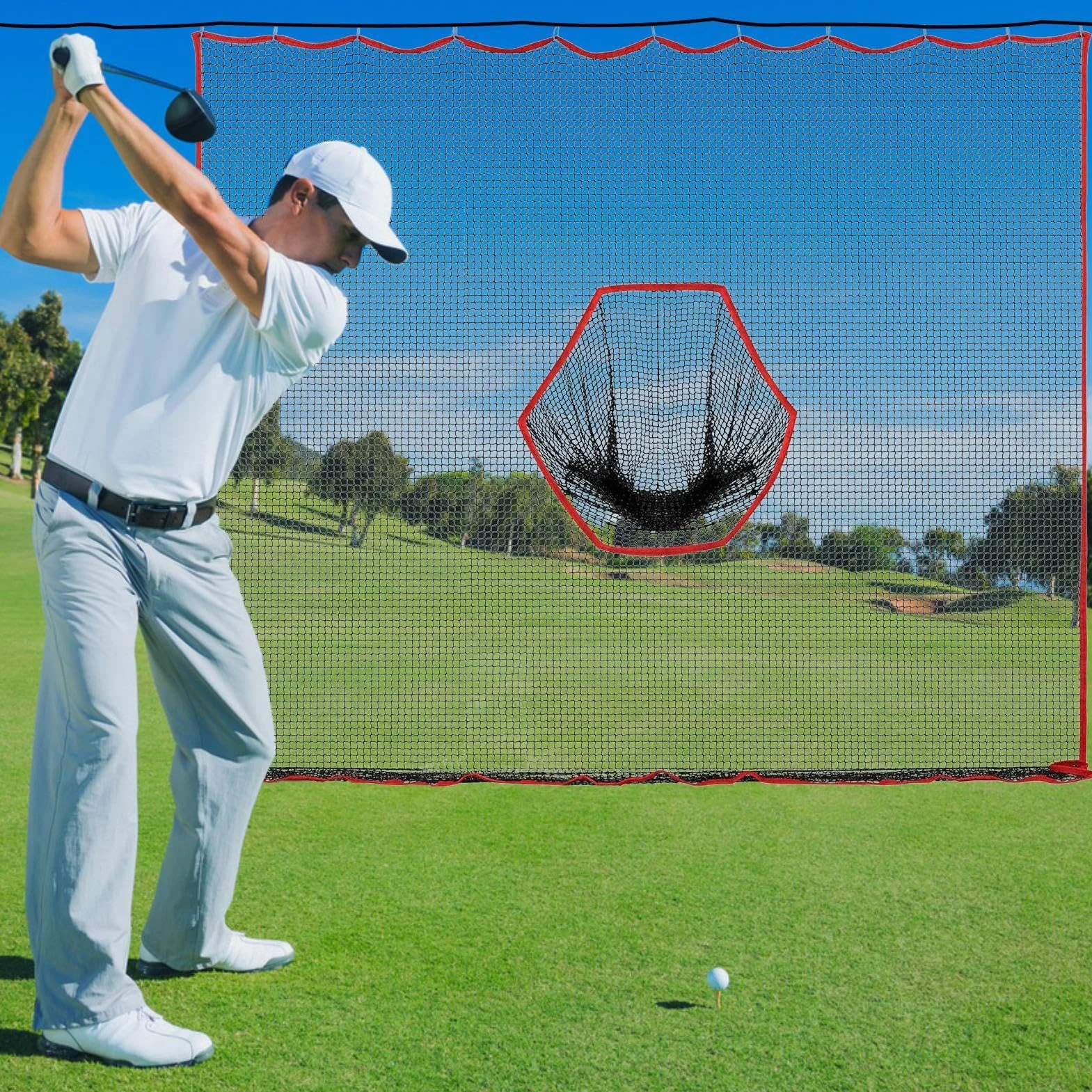 Red de Golf para Patio Trasero 10x10ft, Práctica de Golf, Barrera de Entrenamiento Pesado