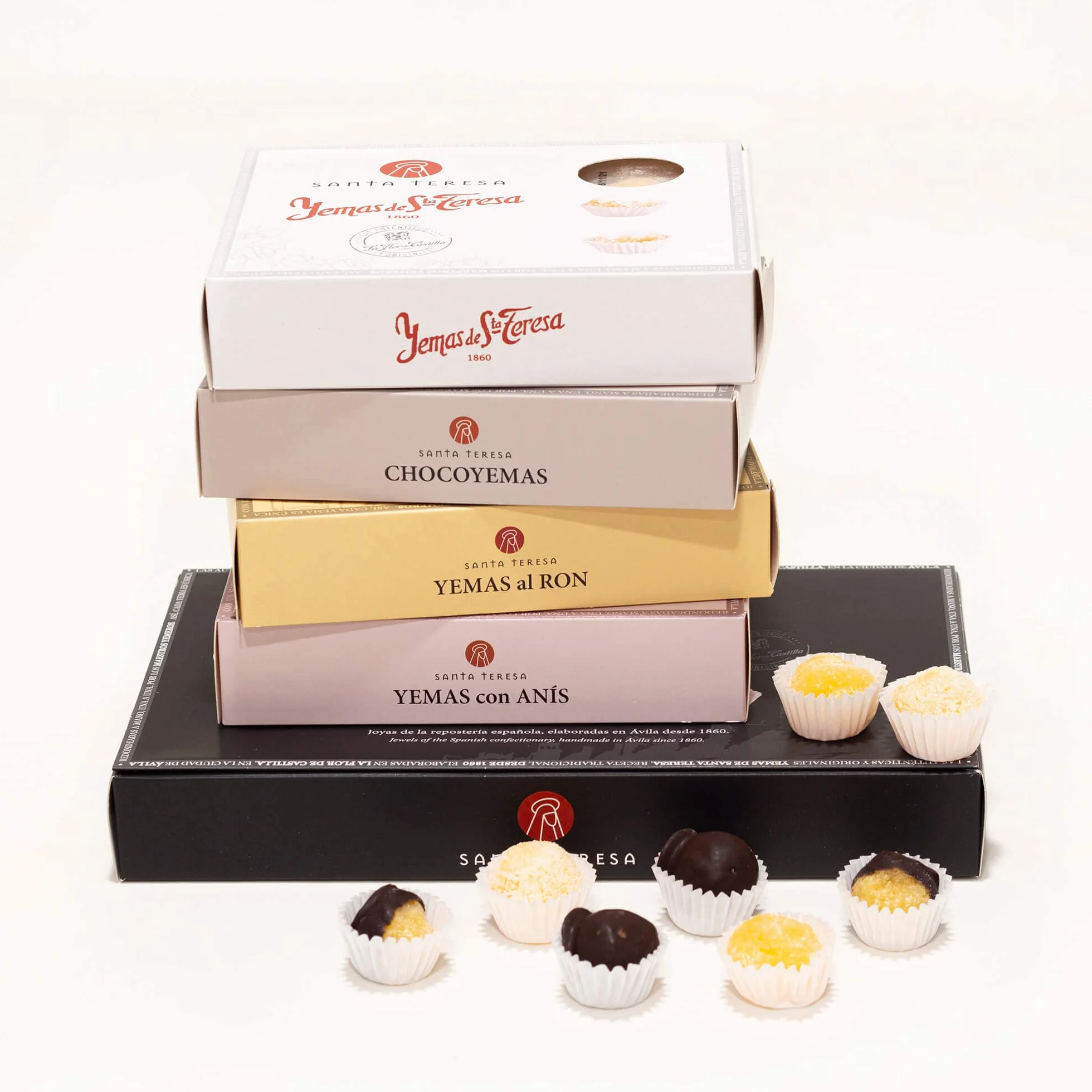 Santa Teresa - Yemas De Santa Teresa Ávila De Sabor Anís Del Mono - Elaboradas De Forma Artesanal Sin Aditivos Y Sin Conservantes - Dulce Gourmet Sabor Anís Del Mono. Caja 12 unds
