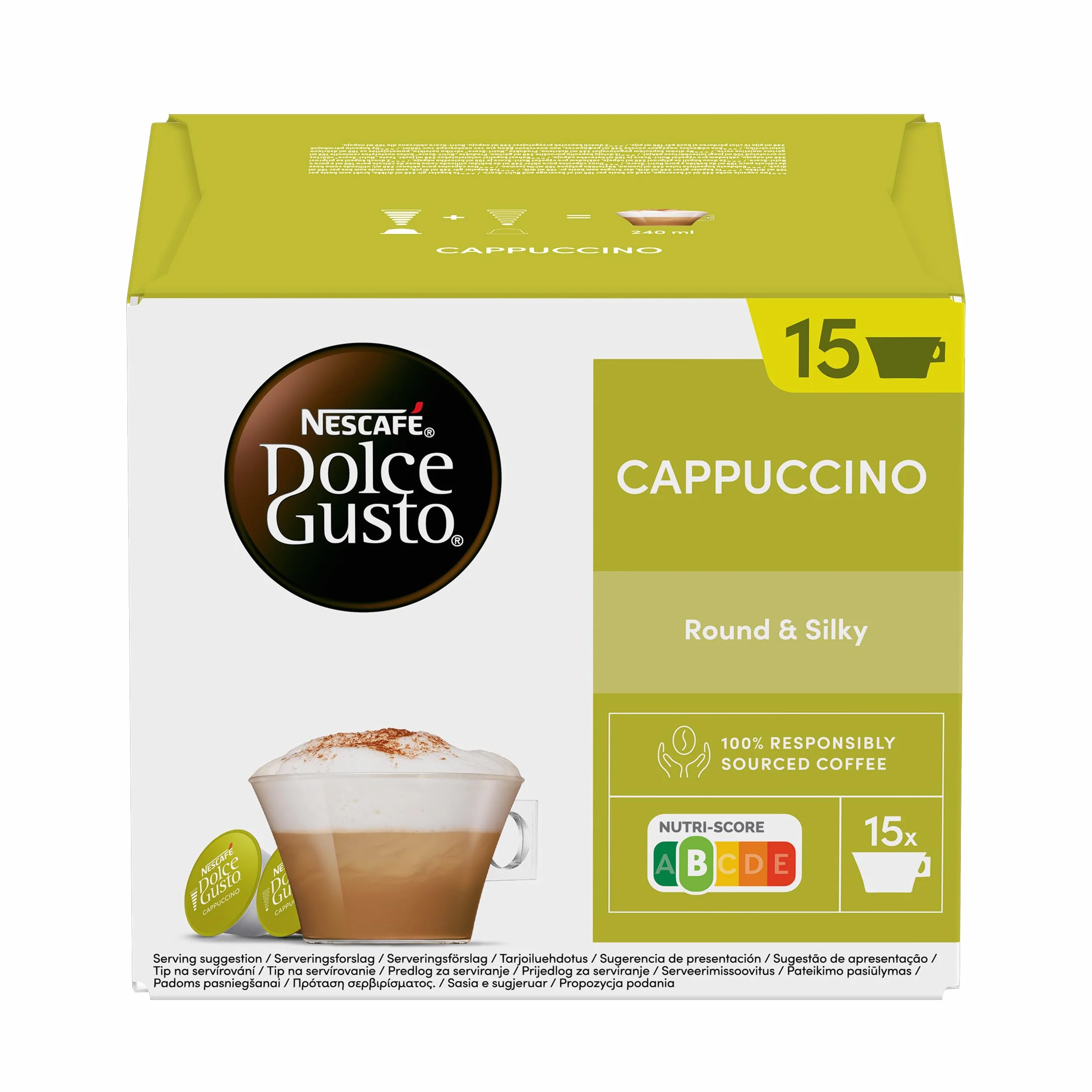 NESCAFÉ Dolce Gusto Cappuccino Cápsulas de Café 90 Cápsulas 45 tazas Clásico Italiano
