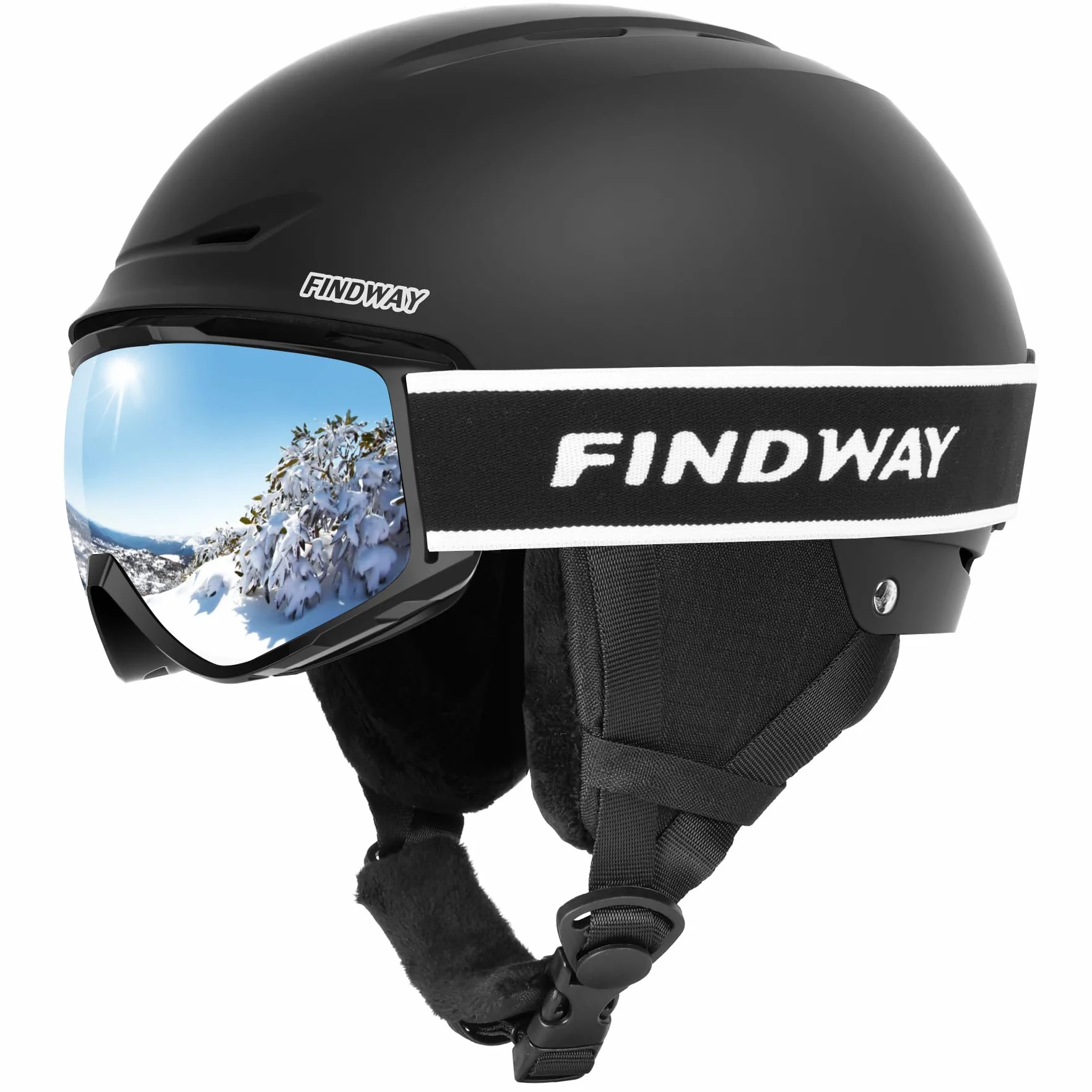 Findway Kit Casco Esquí con Gafas Esquí Snowboard Hombres Mujeres Jóvenes