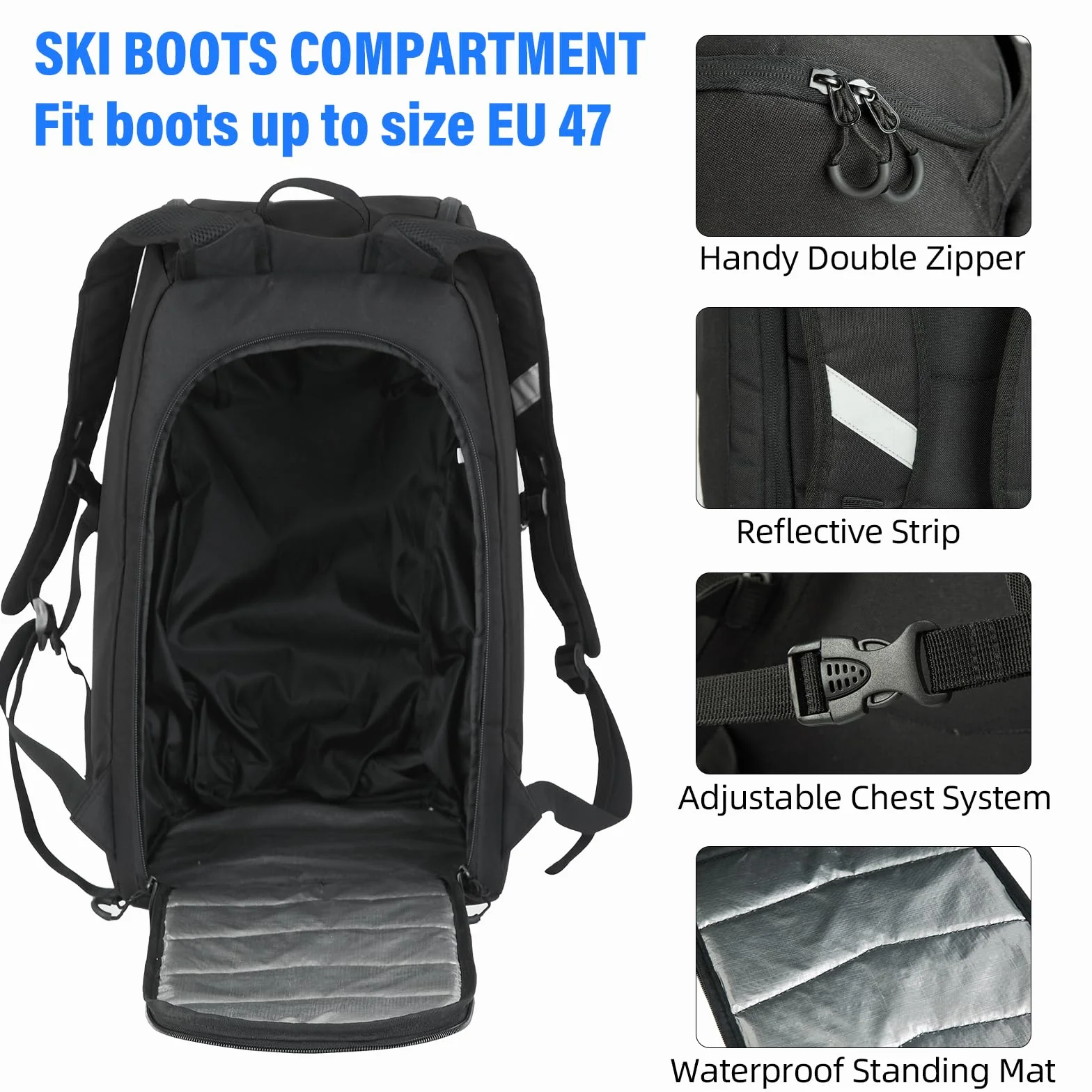 AUMTISC Bolsas de esquí Mochila para Botas de esquí Ligeras Equipaje Durable