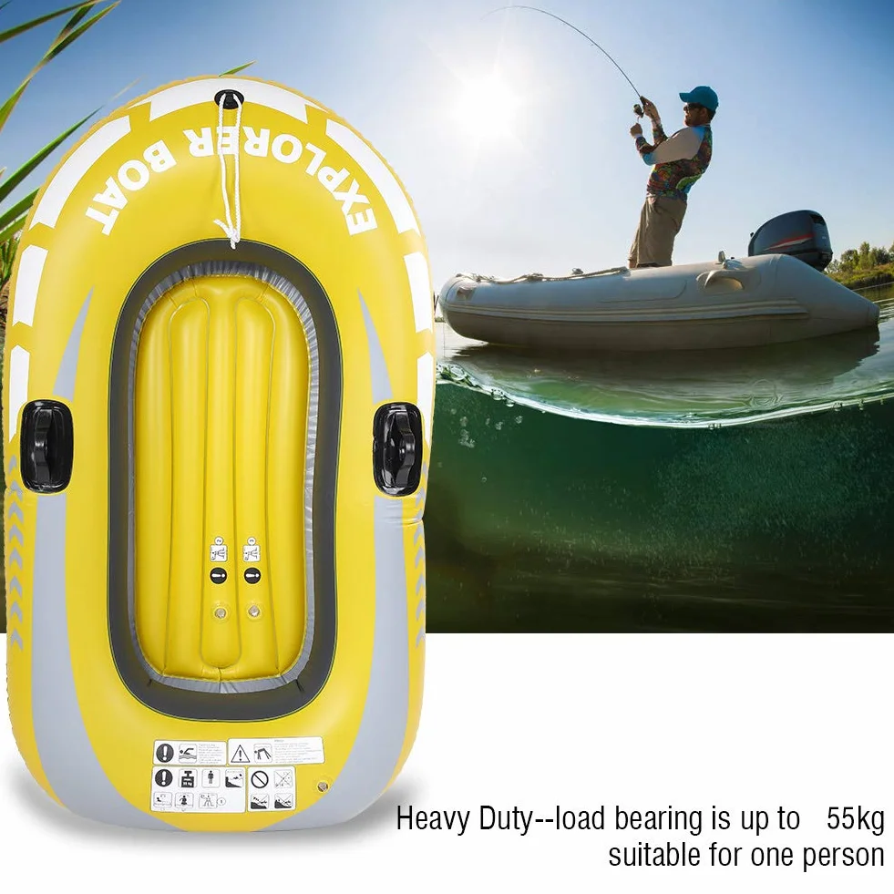 HERCHR Barco de Pesca Inflable, Canoa de Kayak Inflable de Servicio Pesado