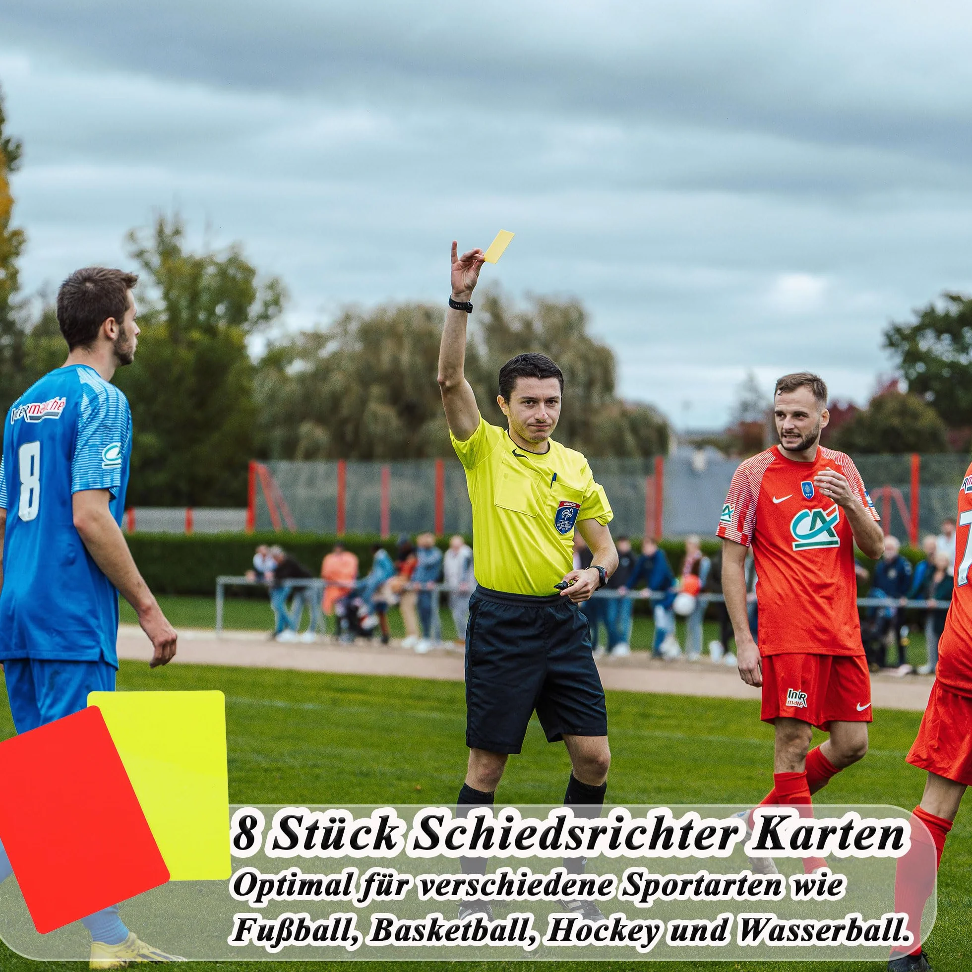 Juego de tarjetas de árbitro de fútbol, tarjeta amarilla y roja, herramienta para partidos