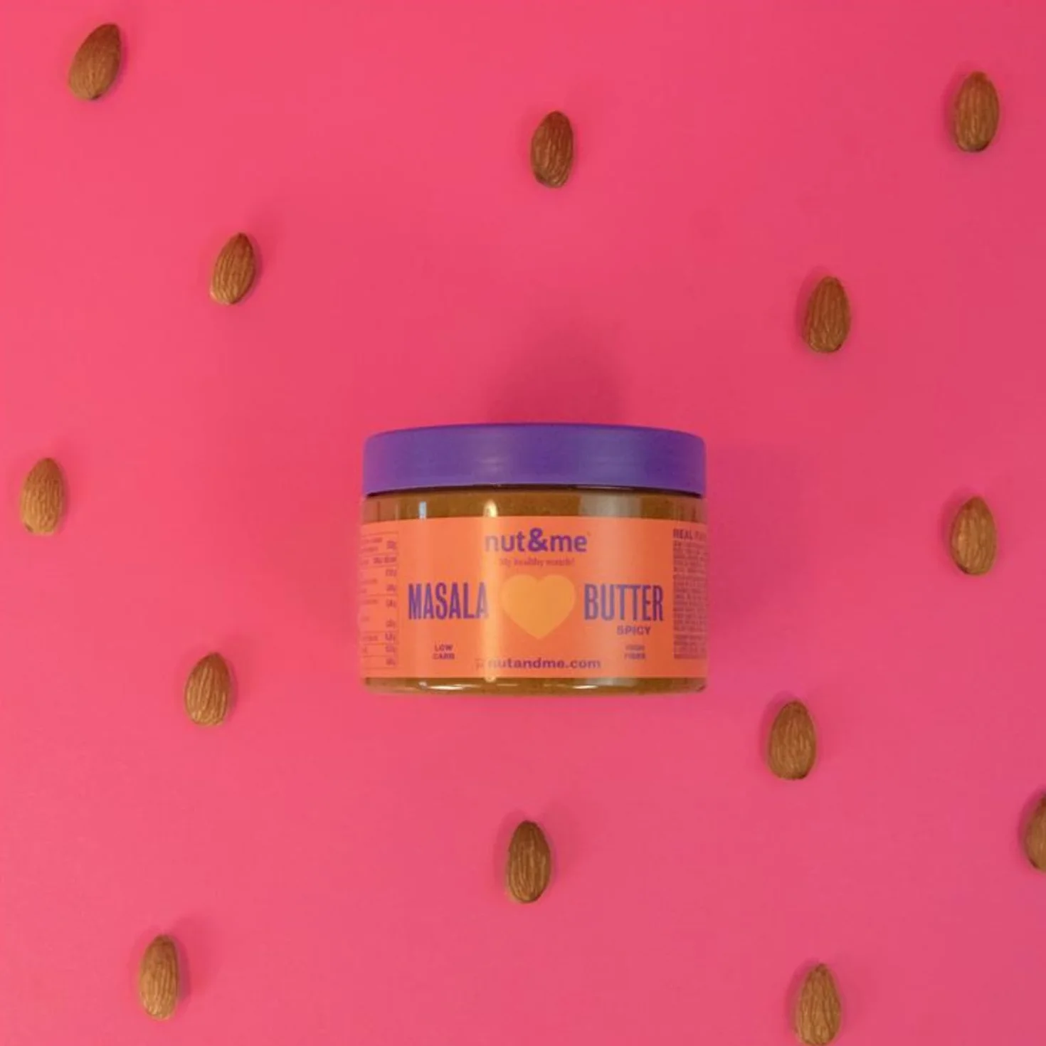 Crema Masala Spicy 1 kg nut&me | Ligeramente Picante | 65% Almendras | 100% Natural | Cúrcuma, Comino y Cilantro | Pack 4 x 250 gr