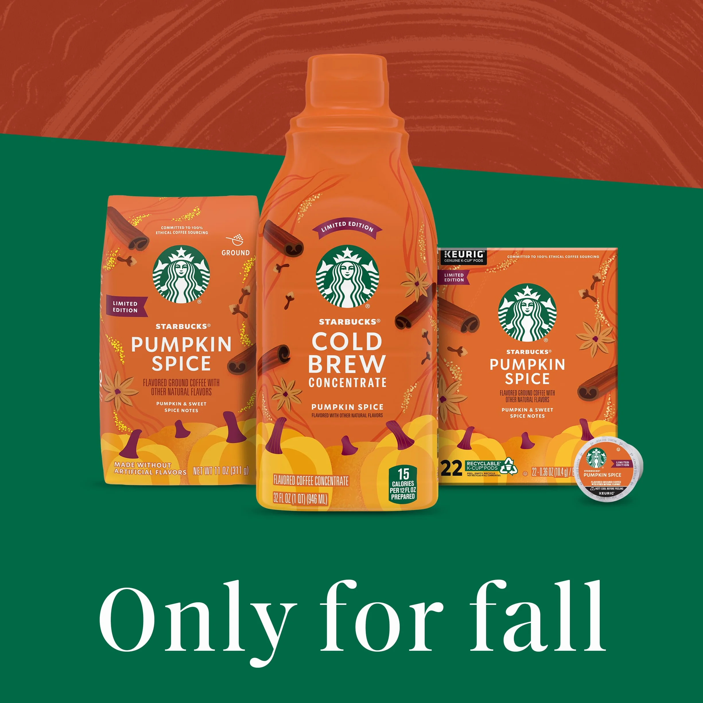Starbucks® Concentrado de preparación fría – Multi Serve 32 onzas de especias de calabaza