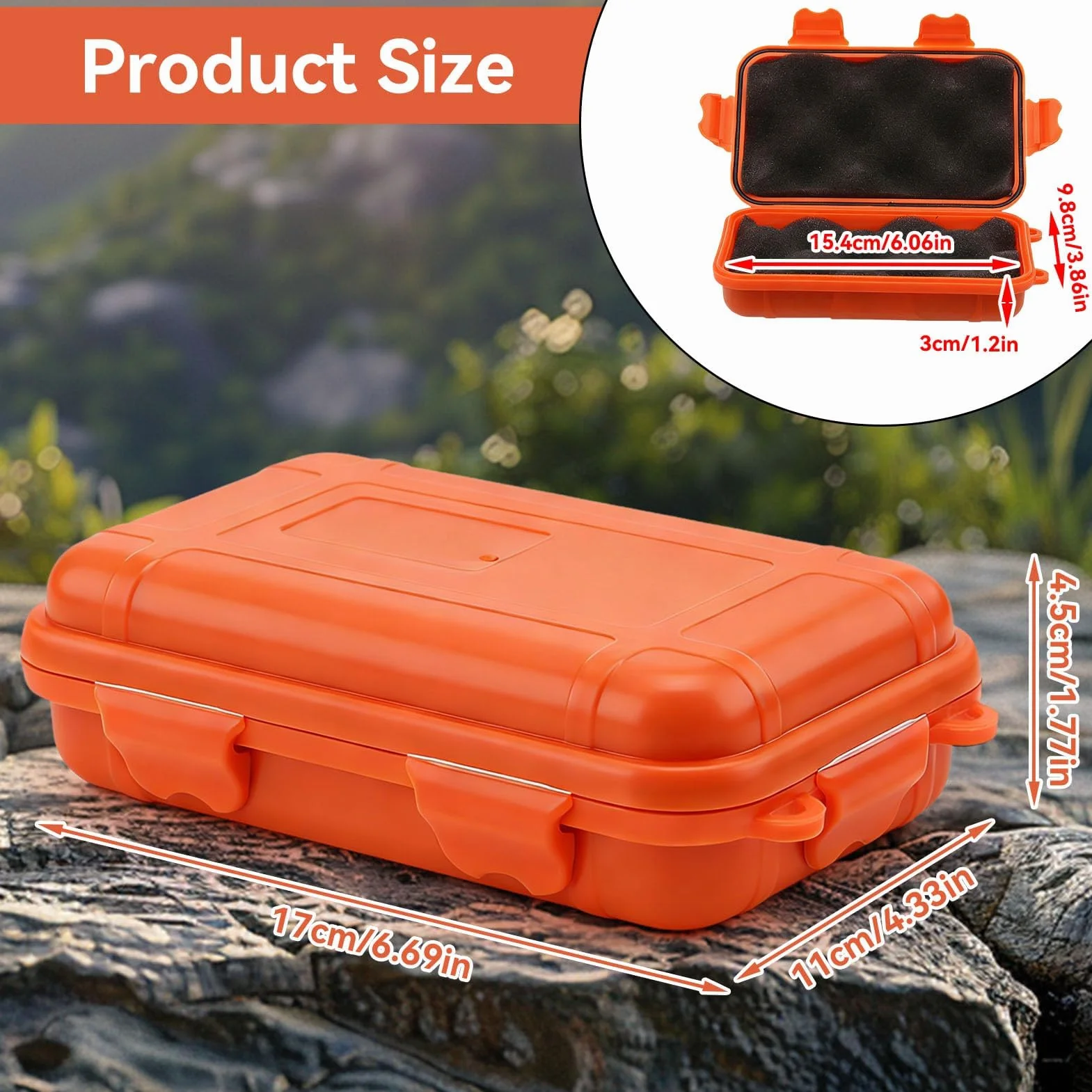 Estuche Organizador Impermeable Caja A Prueba De Golpes con 2 Hebillas En Forma De U para Viajes Al Aire Libre