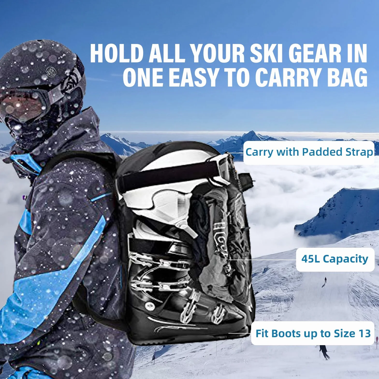 Mochila de esquí AUMTISC para botas y casco