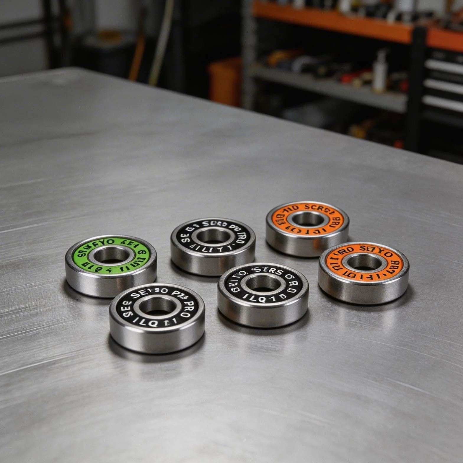 Rodamientos 608RS ABEC-9 ILQ-11 acero cromado 22mm para patines eje 8mm 8 unidades
