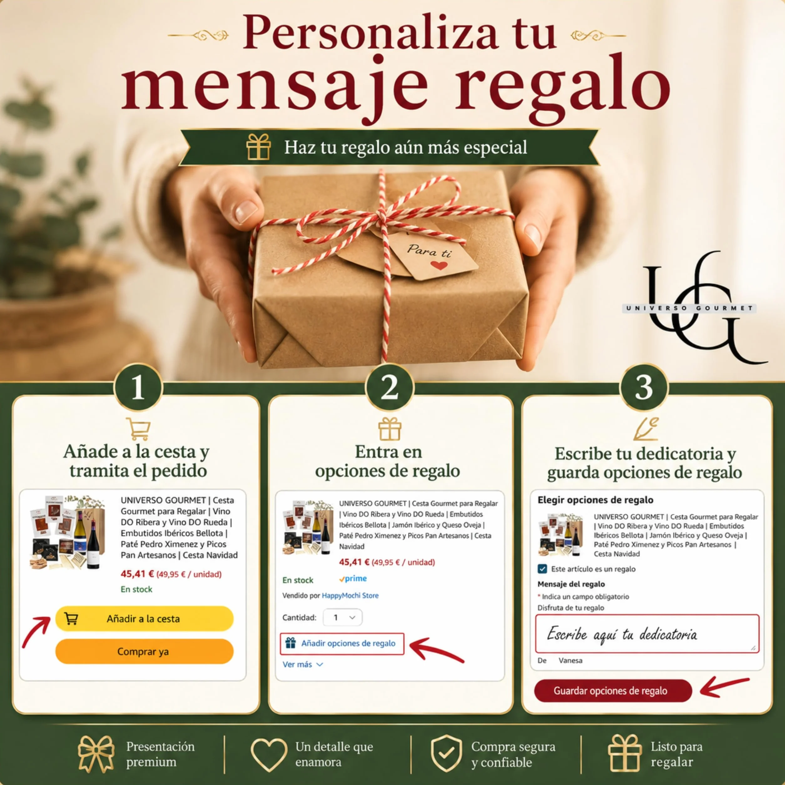 Cesta Gourmet Regalo Vino DO Ribera Aceite Oliva Virgen Extra Embutidos Ibericos Bellota Paleta Ibérica Queso Curado