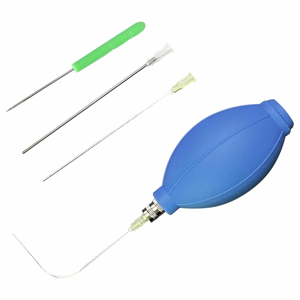 Soplador de huevos simple, herramientas para vaciar huevos, bomba de huevos y taladro con un agujero, accesorios para hacer huevos de Pascua, juego de decoración de huevos ucraniano, azul
