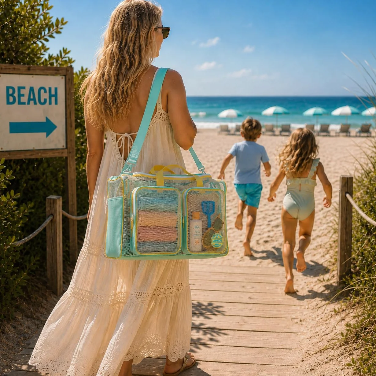 Bolsa Playa XXL Familiar con Cremallera Beach Bag Grande