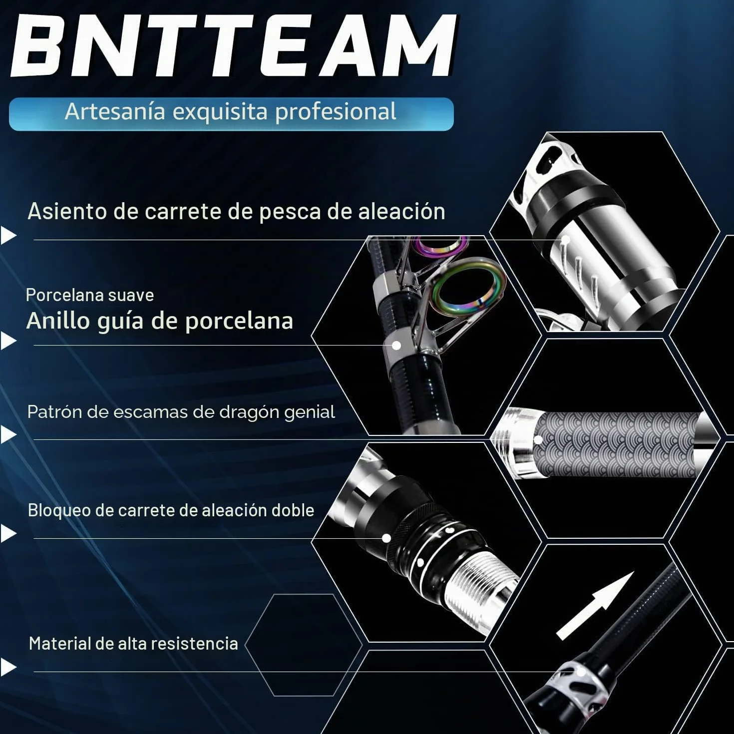 Caña de Pescar Portátil y Carrete Combinado Fibra de Carbono Punta Fluorescente Kits Bolsa Transporte