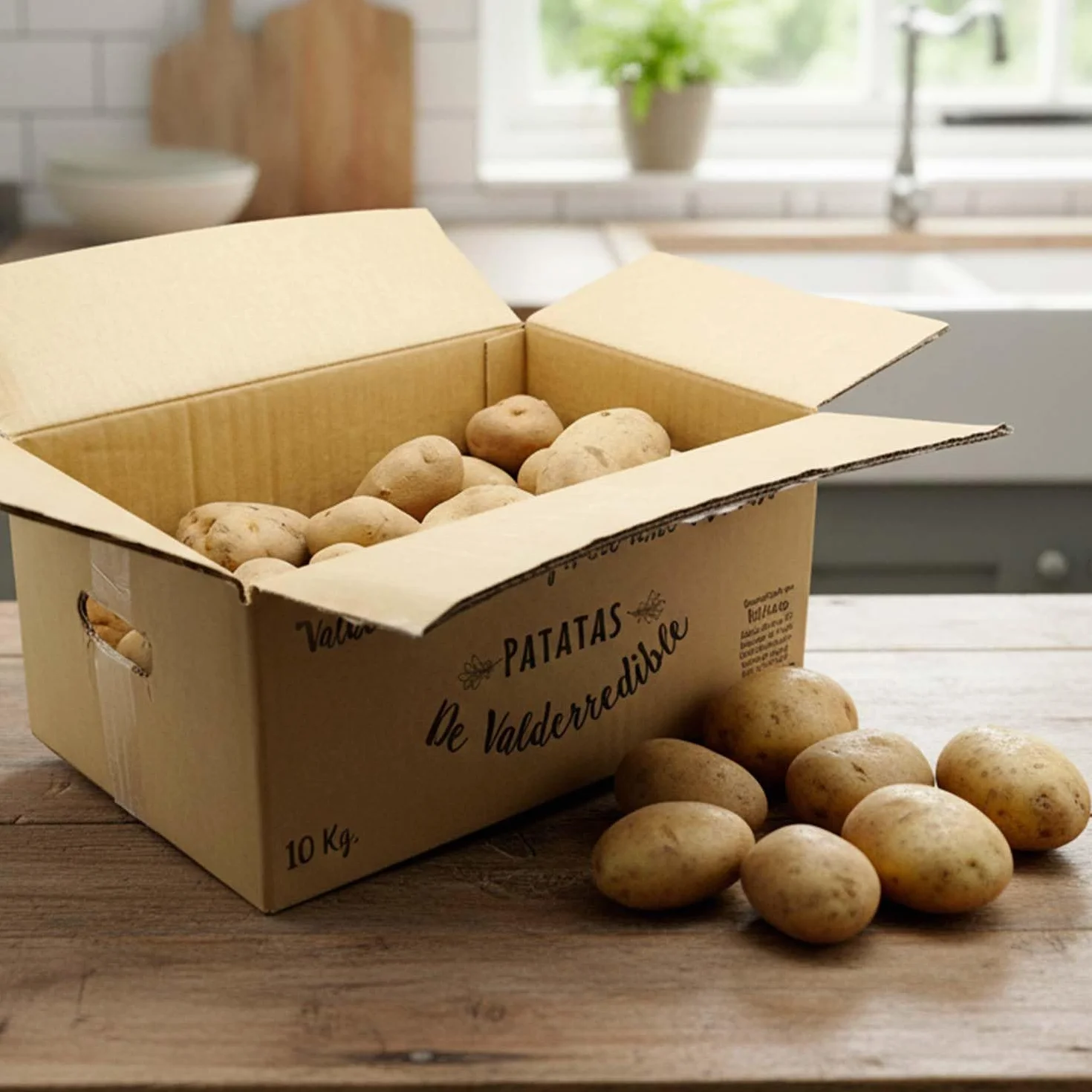 PATATAS VALLUCAS, Patata de Valderredible Agria 100% Local y Sostenible, Ideal para Freír y Cocinar, Caja Fresca de 10 kg