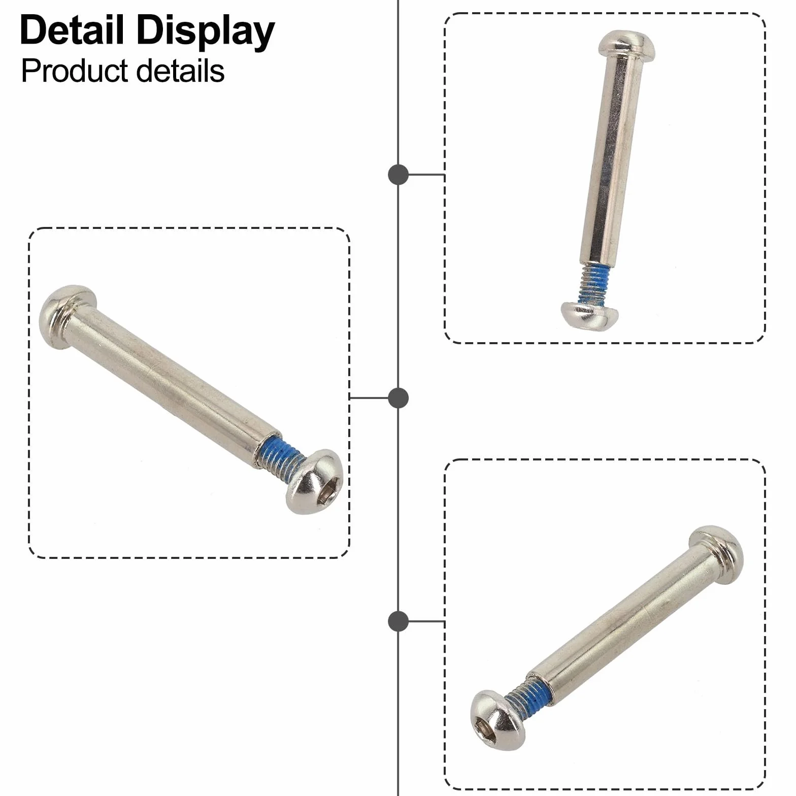 Juego de tornillos hexagonales de bloqueo para scooter eléctrico Xiaomi MIJIA M365 1S PRO, plateado, 8.5 pulgadas