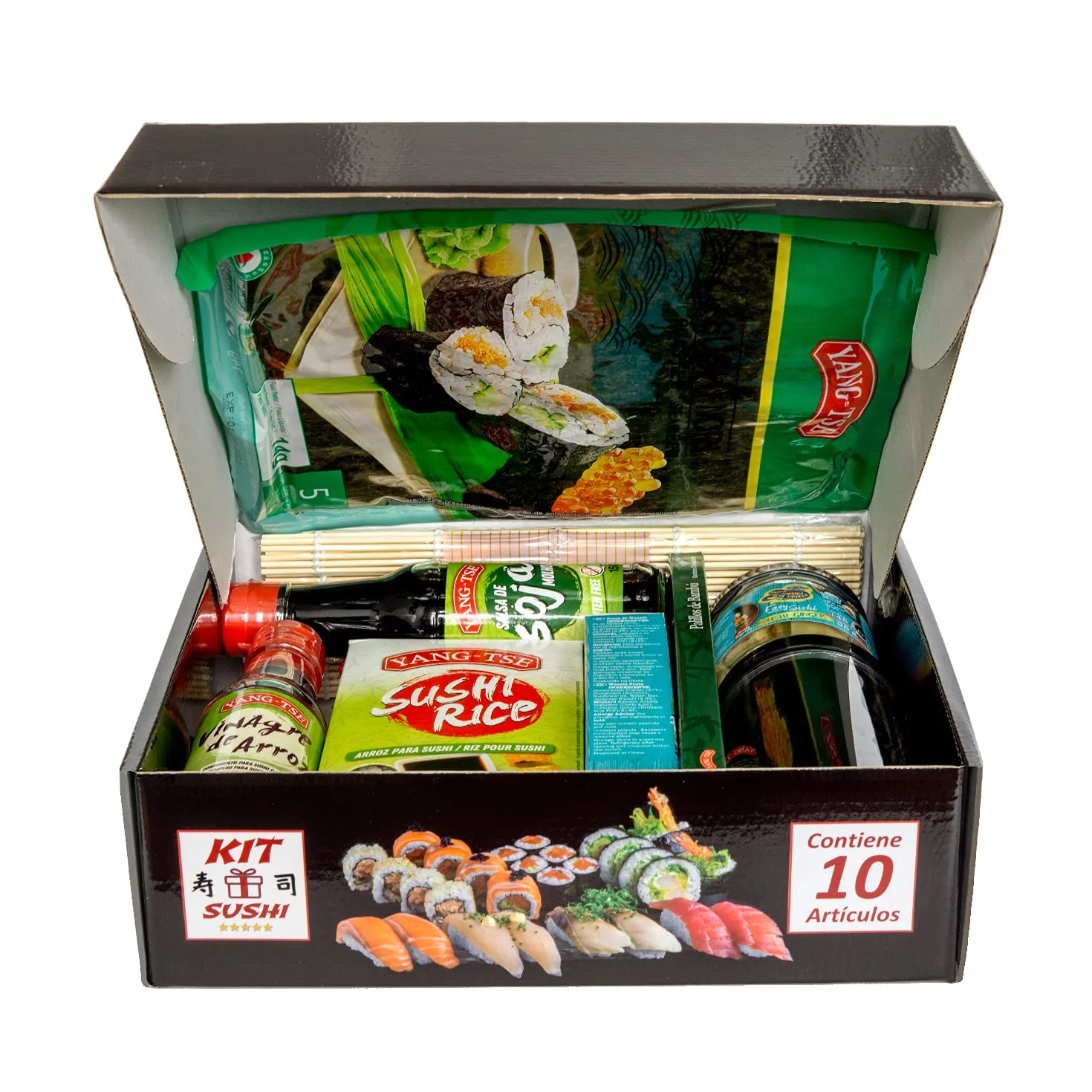 Regalo Original Gourmet para hacer Sushi 1,9 Kg 10 Ingredientes y Utensilios