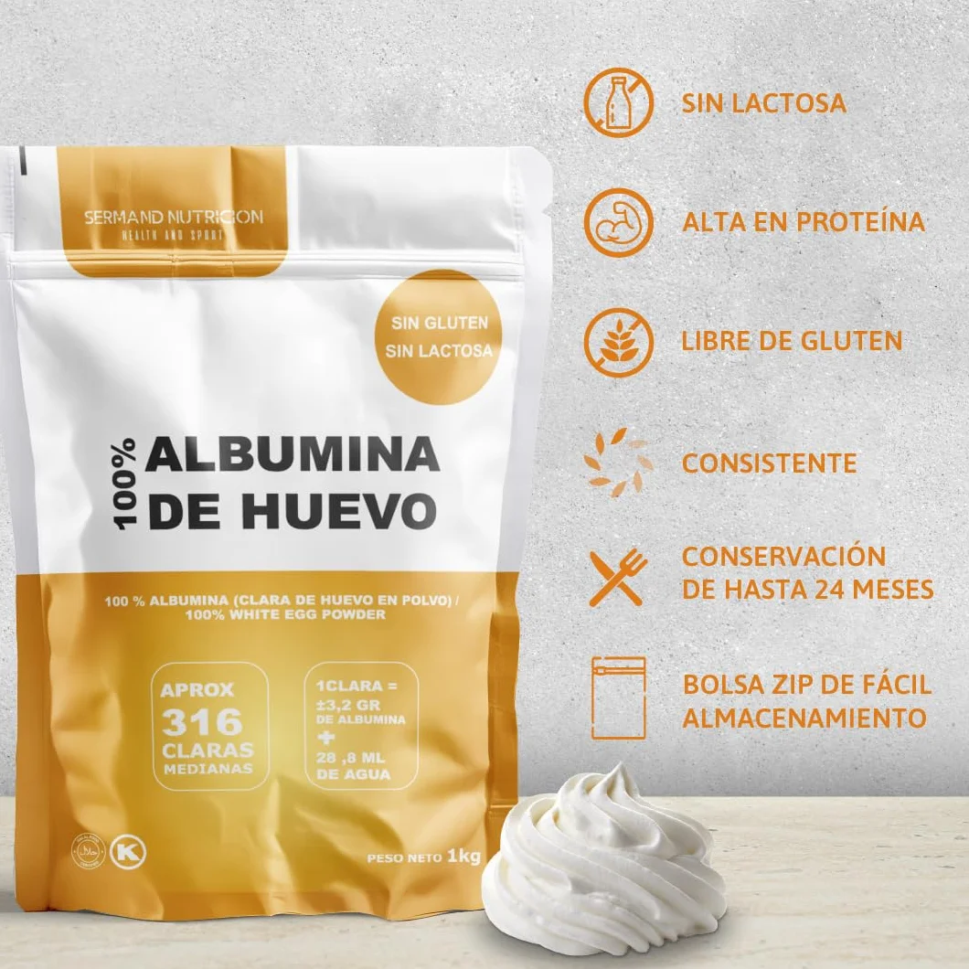 Clara de Huevo en Polvo Especial para Merengue 1Kg Huevos Pasteurizados Deshidratados Sin Aditivos Sin Lactosa Sin Gluten