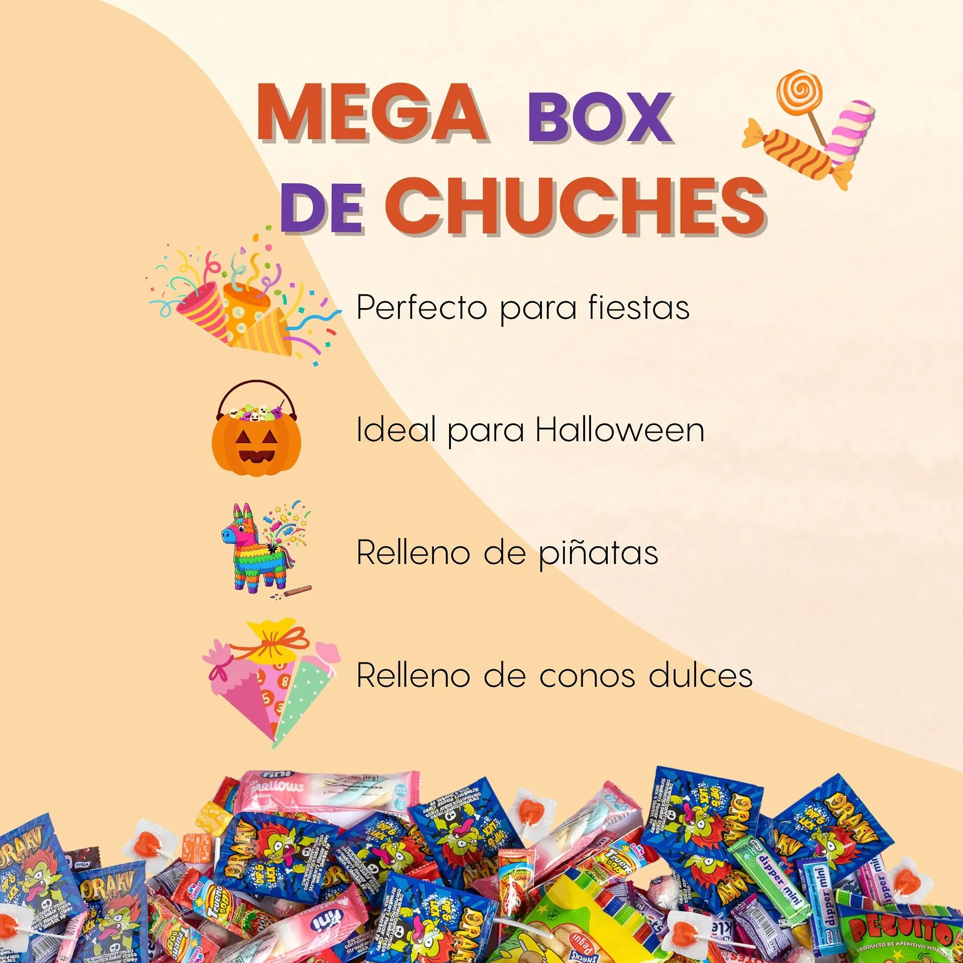 Mega Pack 200 Chuches y Golosinas Golominas Gusanitos | Caramelos Surtidos Envuelto Individualmente | Ideal para Cumpleaños, Piñatas, Fiestas Infantiles y Navidad | Hasta 20 Bolsas