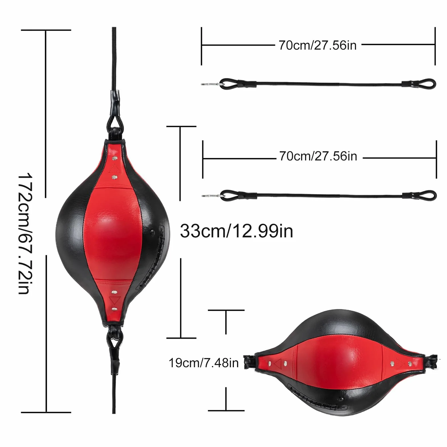 Pelota de doble extremo de piel sintética para fitness y entrenamiento