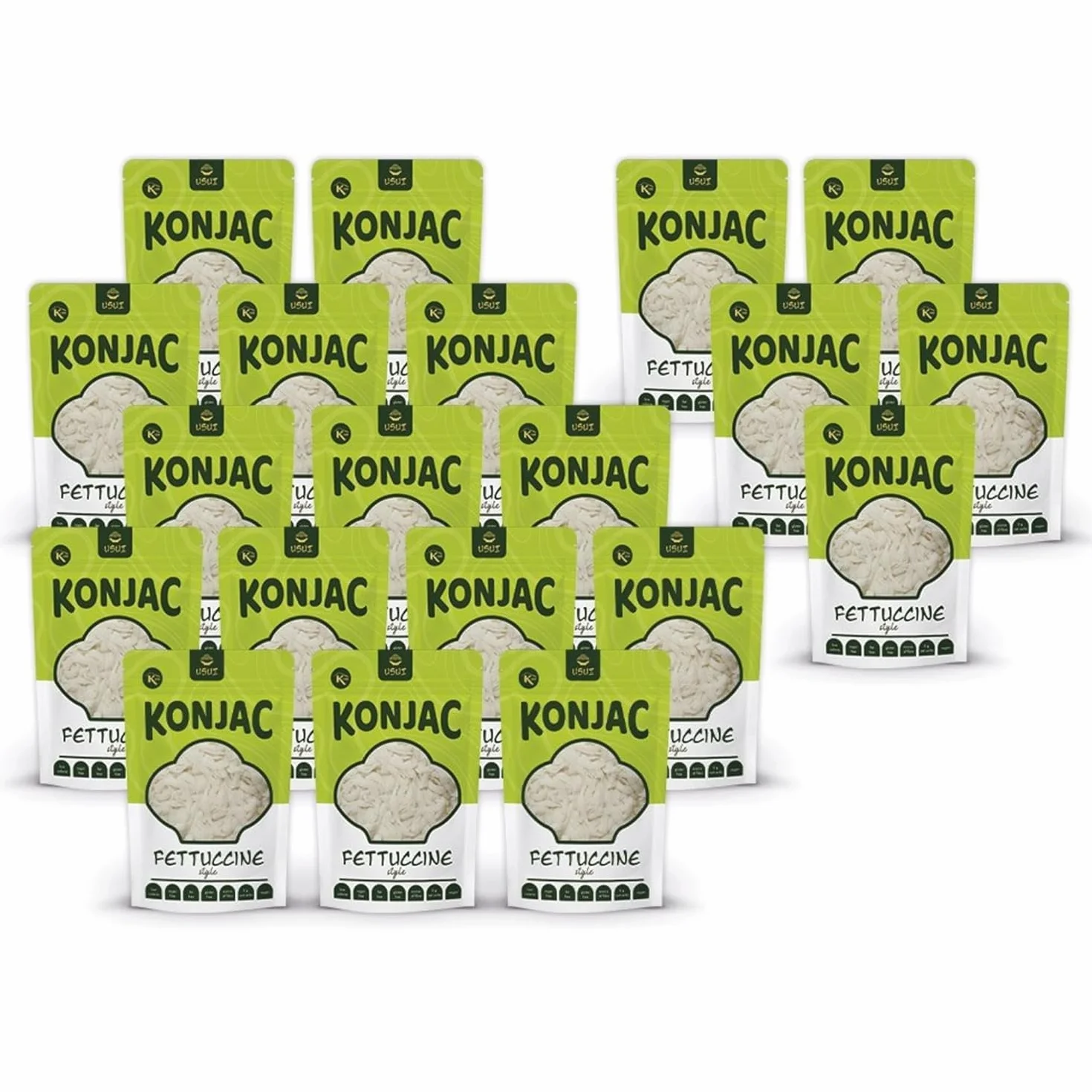 USUI Fettuccine de Konjac 20 unidades Fideos Shirataki Low Carb Keto sin gluten