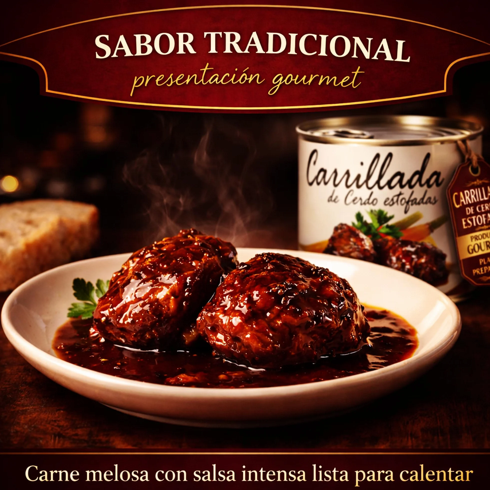 POLGRI Carrilladas de Cerdo Estofadas 800 g Comida Preparada Premium 2 Latas