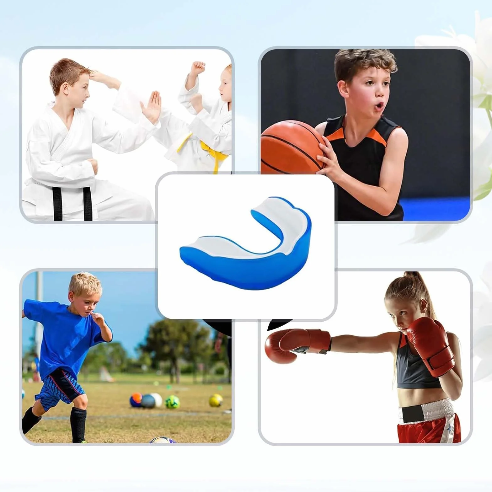 Protector Bucal para Niños 5-8 Años EVA Boxeo Artes Marciales Hockey Fútbol Muay Thai