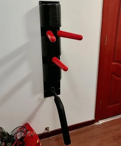 Maniquí de entrenamiento Wing Chun para pared, pila de madera para artes marciales y kung fu