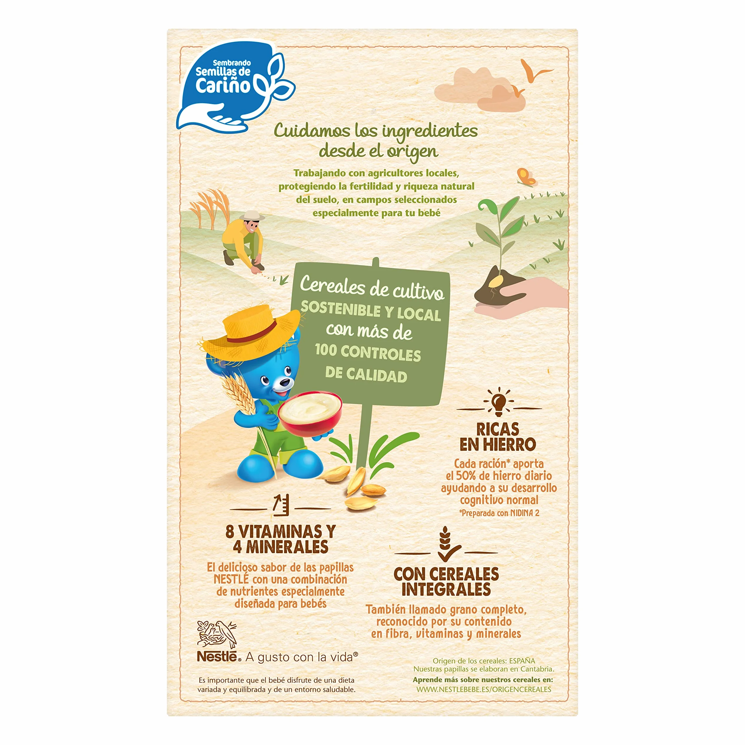 Nestle Papilla 8 Cereales con Miel, 6 Paquetes de 475g (Total 2.85 Kg)