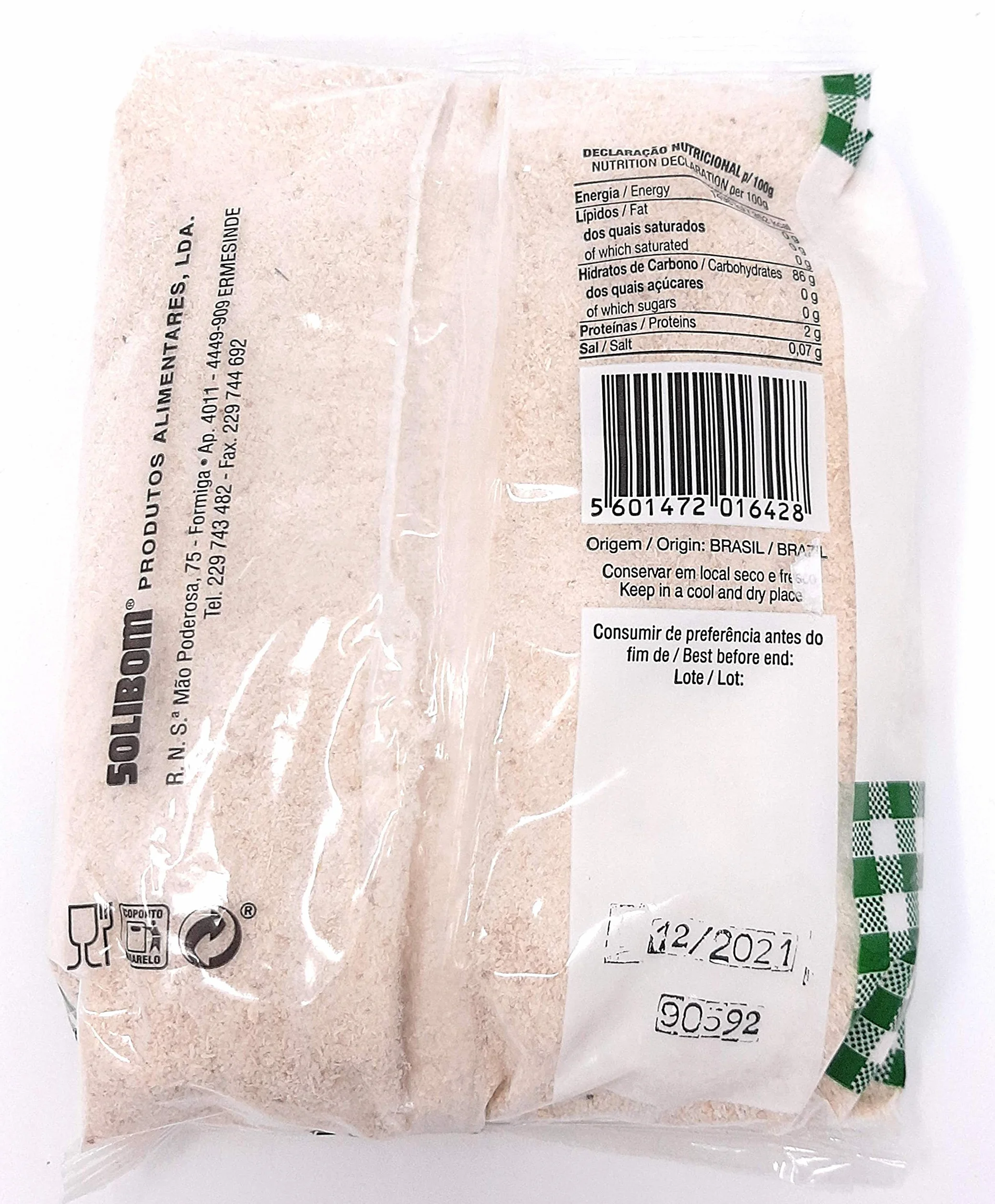 Harina de Mandioca (Yuca) 400gr - 100% Natural y Sin Gluten - Vegan - Farinha de Mandioca de Brazil