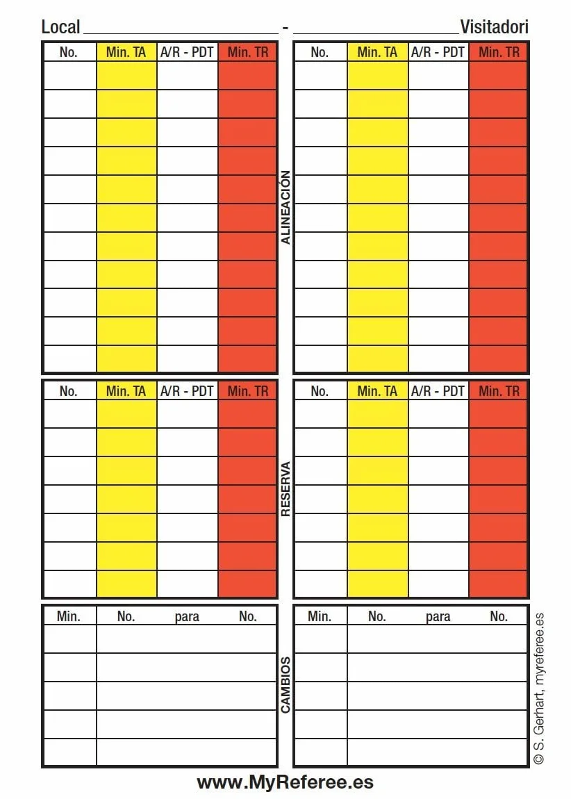 Tarjeta de árbitros de fútbol 100 Piezas