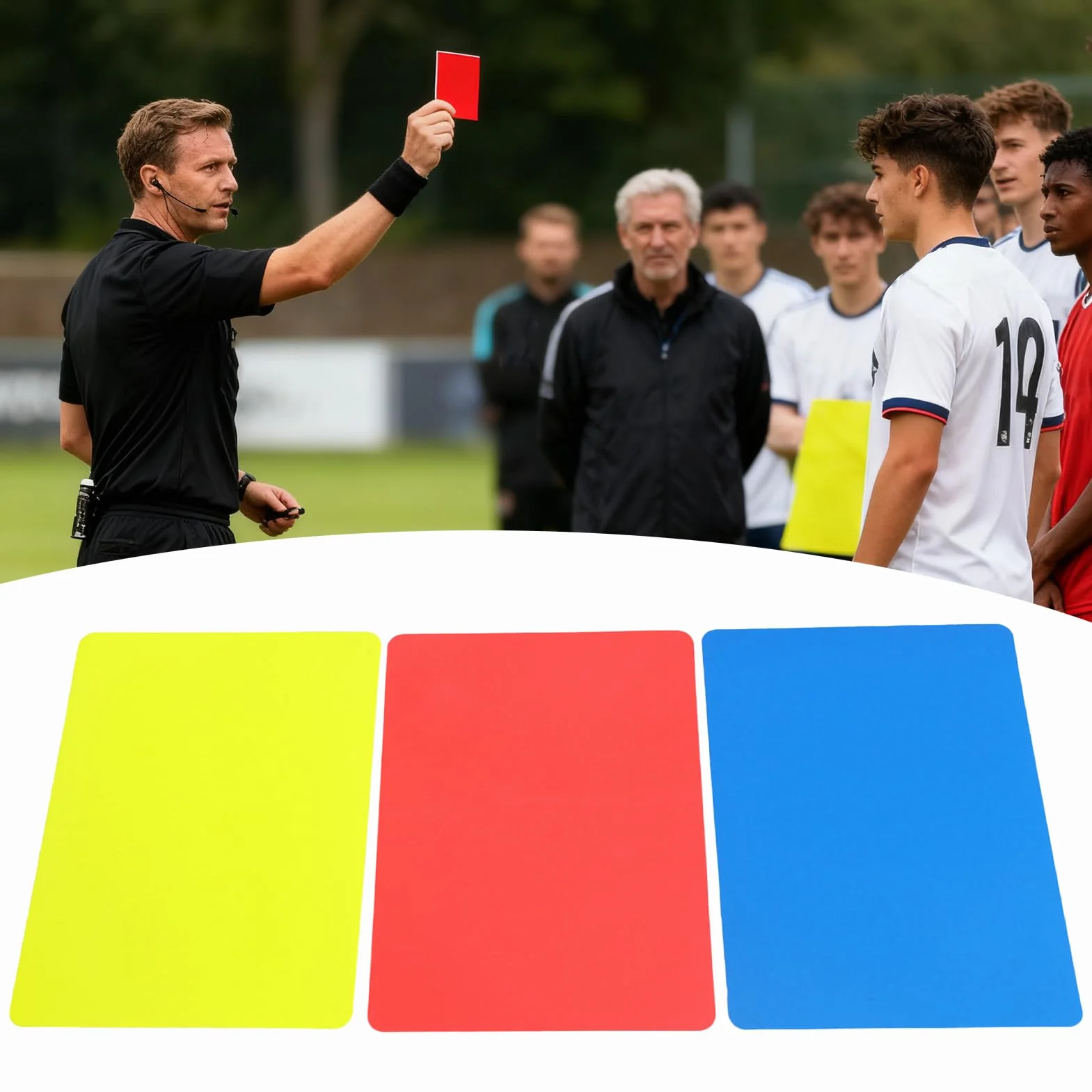 Tarjetas para Árbitros de Fútbol 3 Piezas - Herramienta de Juez para Hockey Voleibol Baloncesto Lucha Balonmano