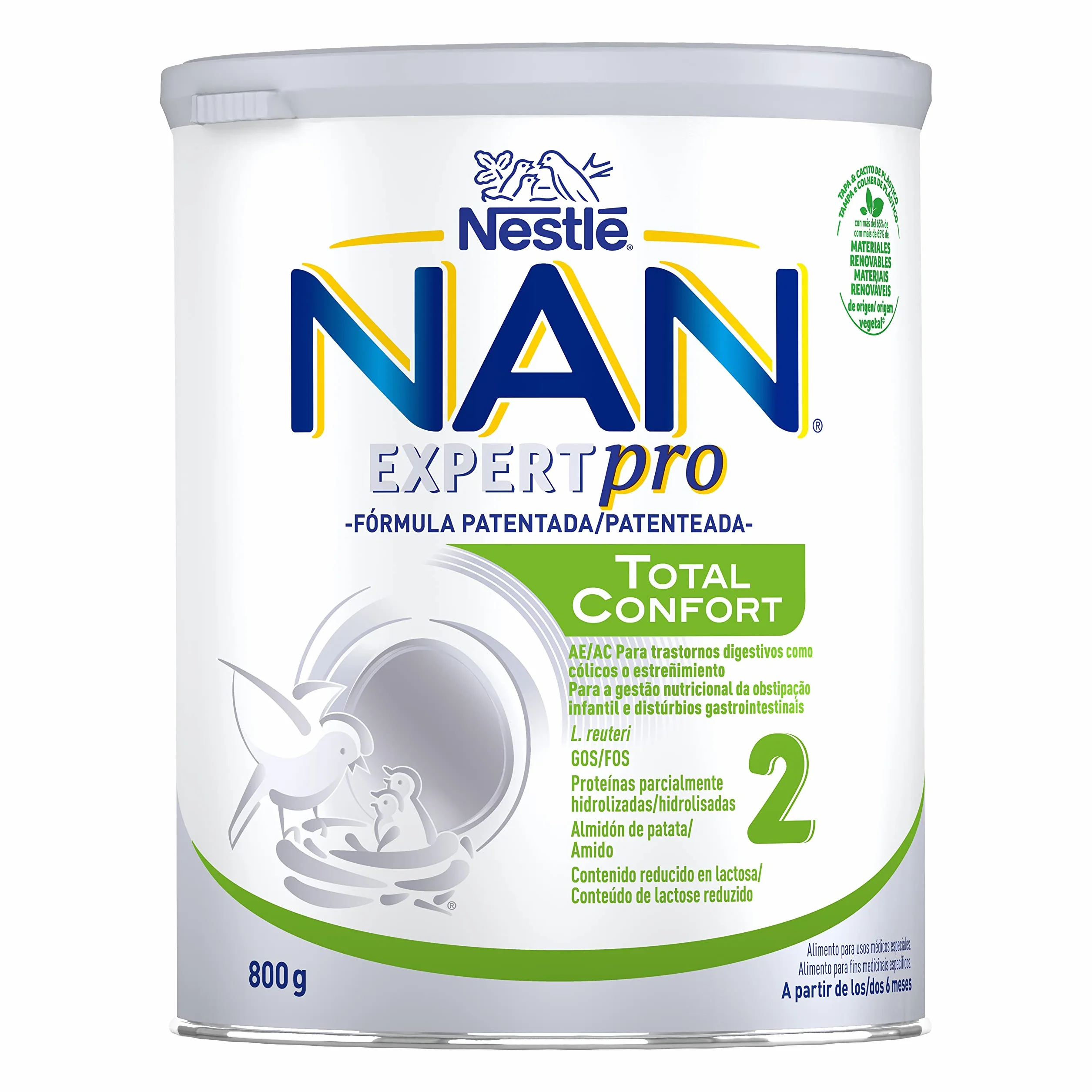Nestlé NAN TOTAL CONFORT 2 Leche para bebés 800g 3 szt.