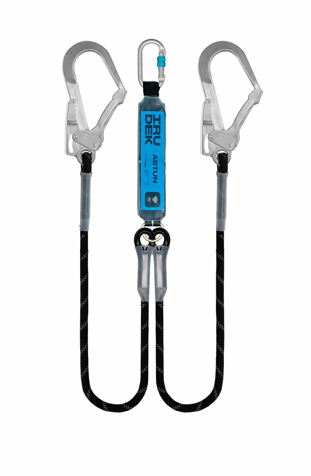 Irudek ASTUN Y 140HSS Absorbedor de energía doble 140 cm poliéster Steelsafe 981 39 impacto <6 kN 140 kg NFC Ready EN 355 EN 362 VG11.063